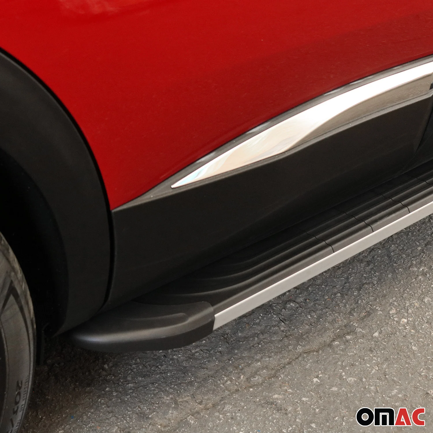 2009-2015 Honda Pilot Running Boards Side Steps Silver & Black - Image 5