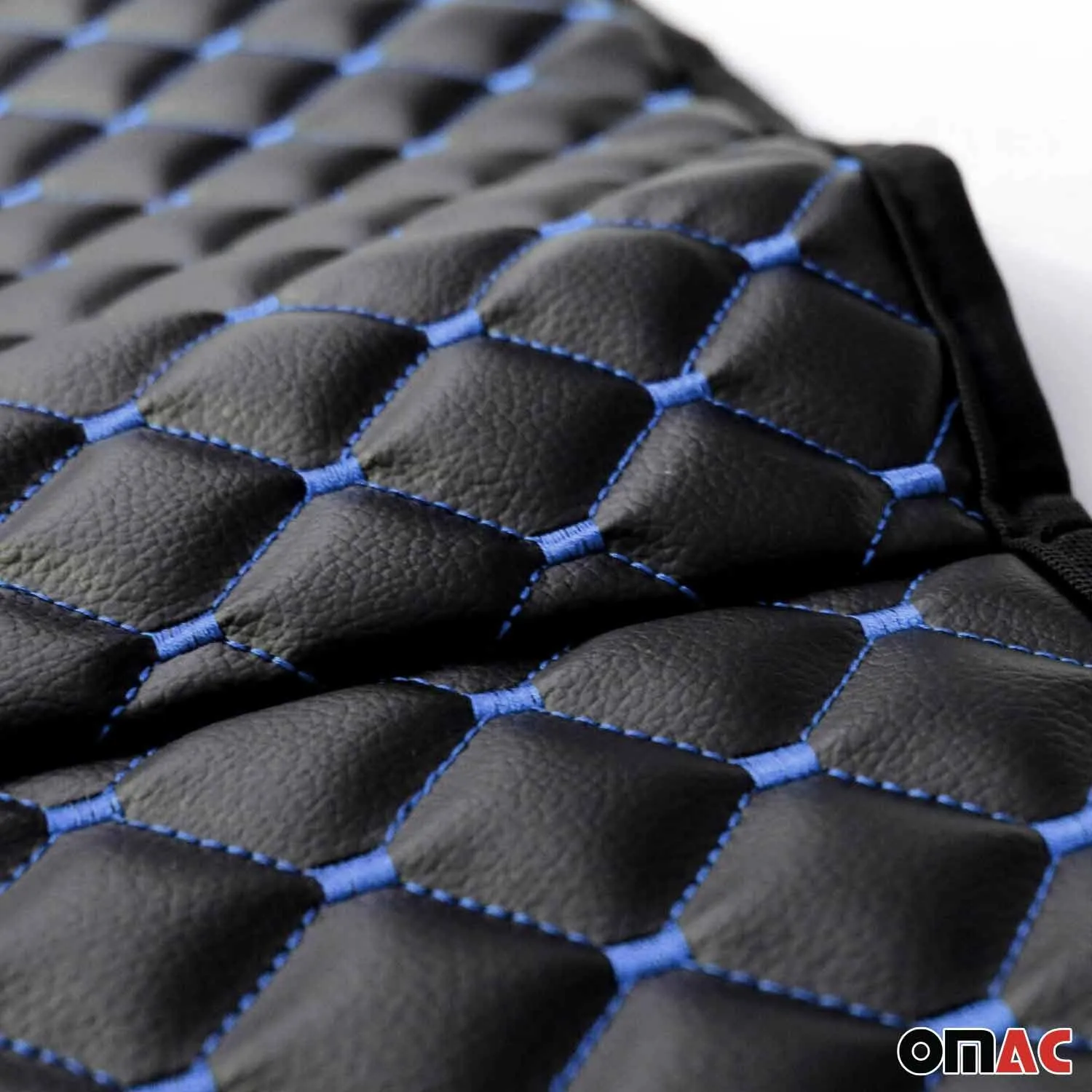 Ford F-150 F-250 F-350 Leather Breathable Front Seat Cover Pads Black Blue - Image 4
