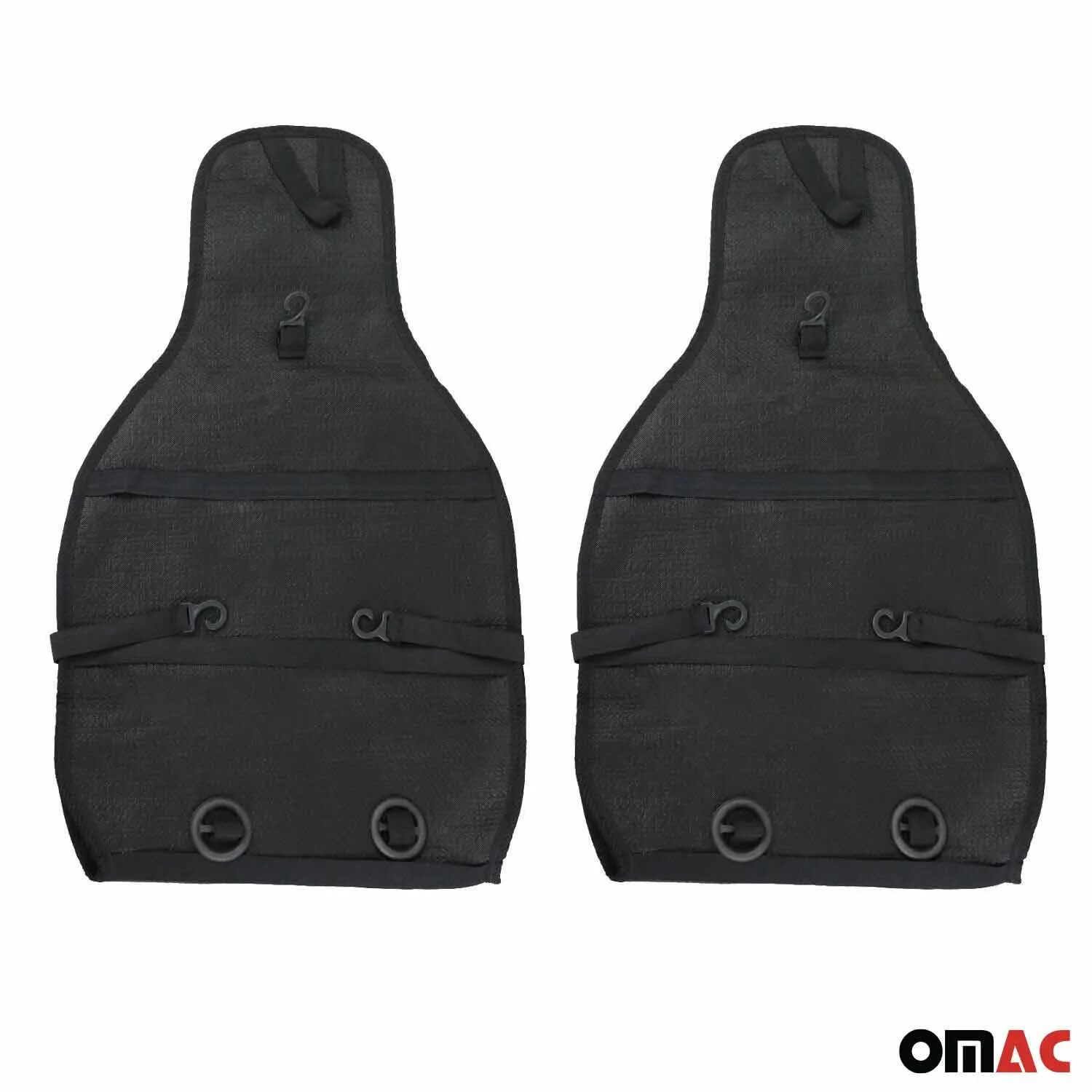 Buick Antiperspirant Front Seat Cover Pads Black Grey 2 Pcs - Image 7