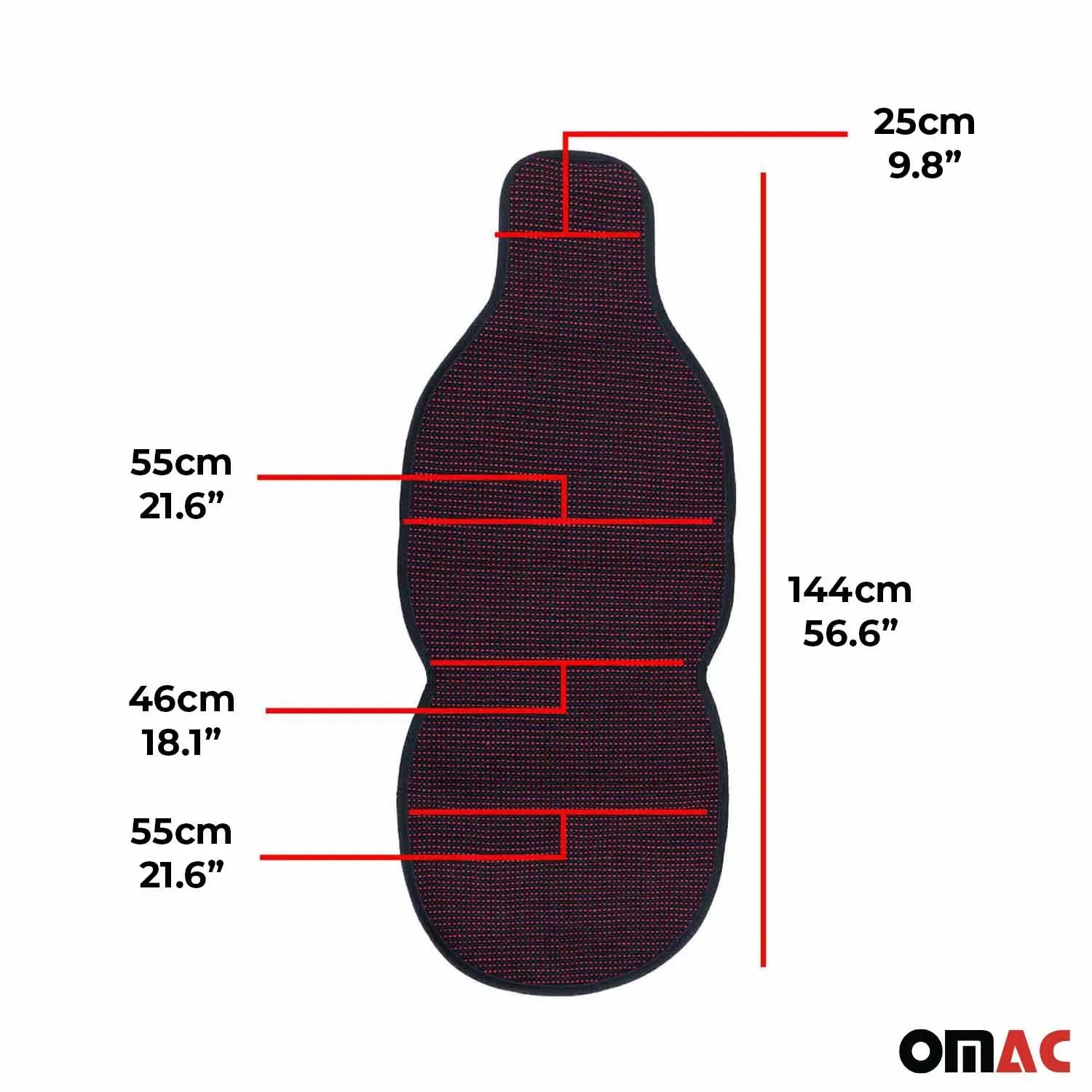 Buick Antiperspirant Front Seat Cover Pads Black Red 2 Pcs - Image 3
