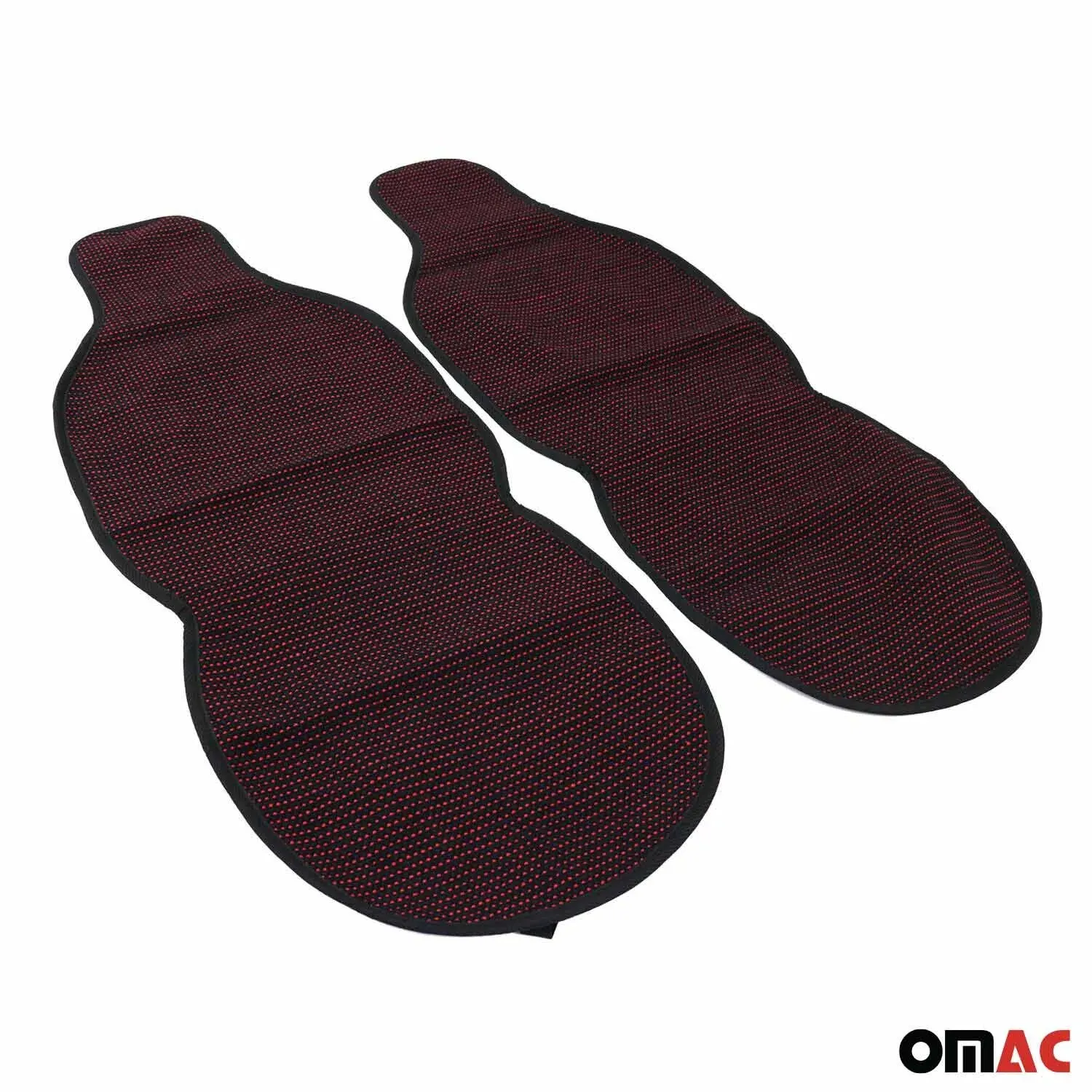Buick Antiperspirant Front Seat Cover Pads Black Red 2 Pcs - Image 4
