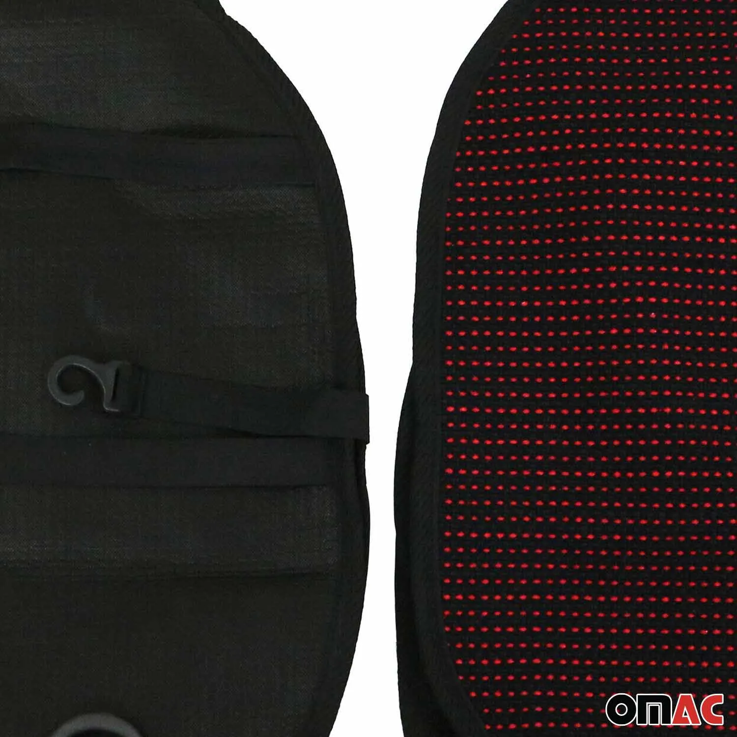 Jeep Antiperspirant Front Seat Cover Pads Black Red 2 Pcs - Image 9