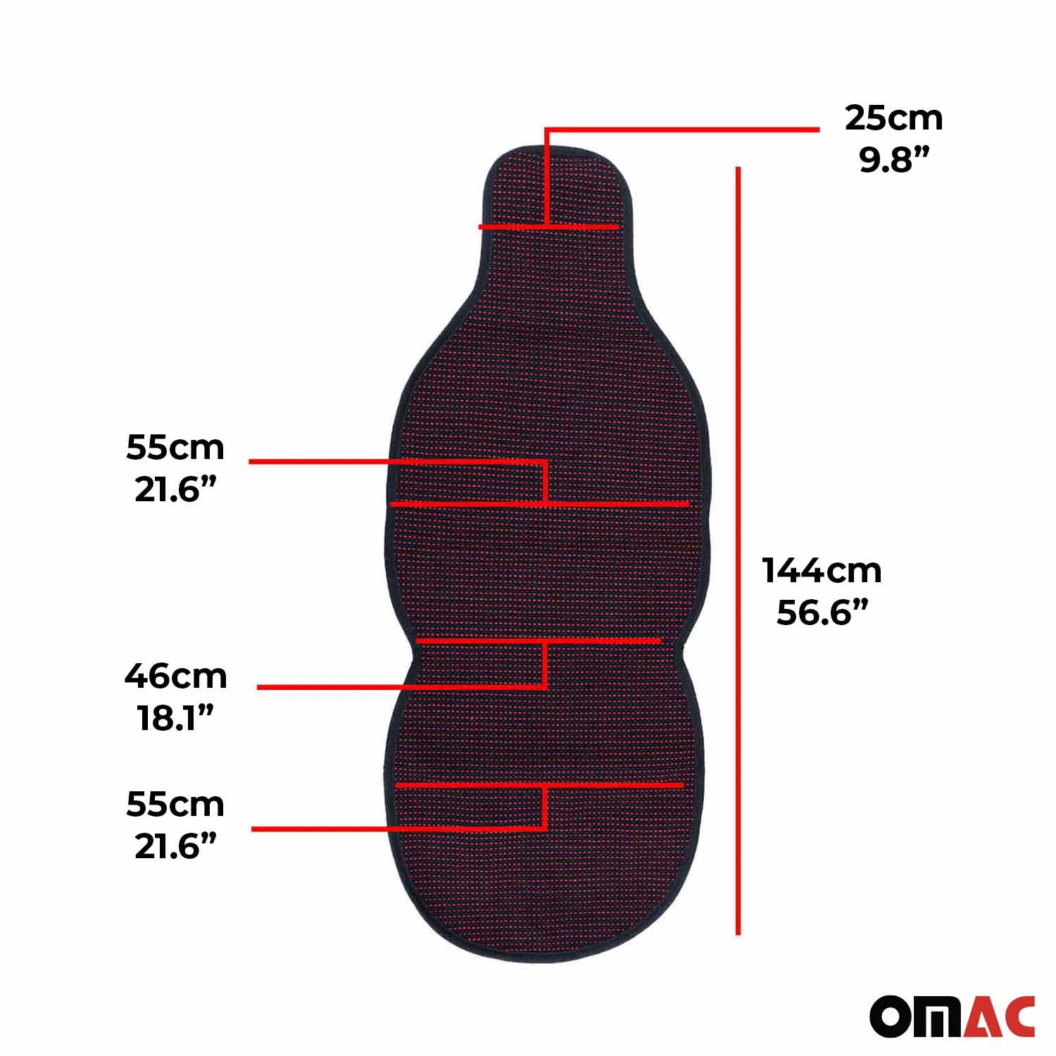 Lincoln Antiperspirant Front Seat Cover Pads Black Red 2 Pcs - Image 3