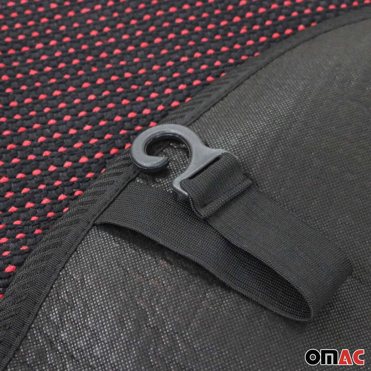 Mazda Antiperspirant Front Seat Cover Pads Black Red 2 Pcs - Image 8