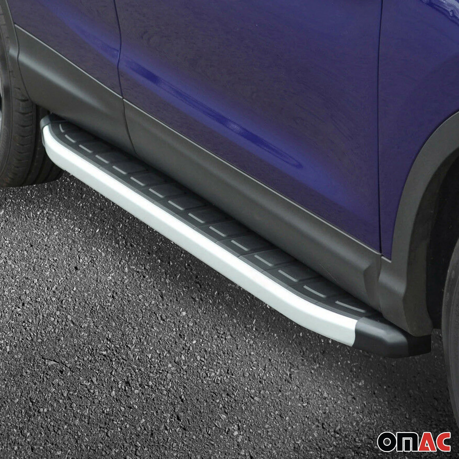 2011-2019 Ford Explorer Running Boards Side Steps Silver & Black - Image 3