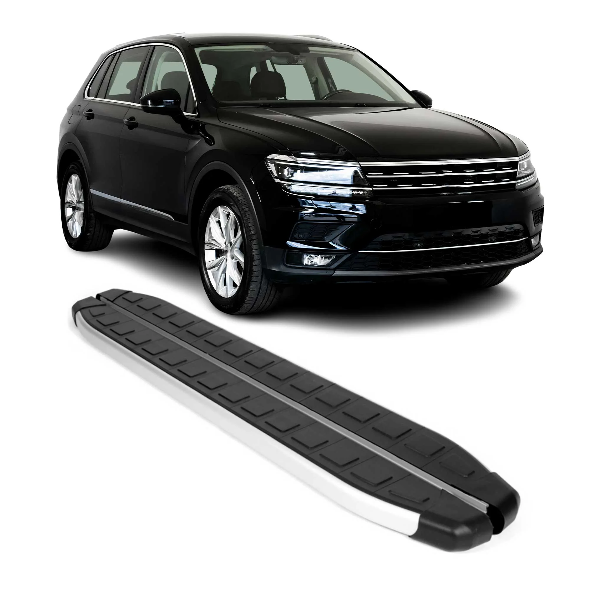 2018-2023 VW Tiguan 2.gen 2018-2023 Running Boards Side Steps Silver & Black