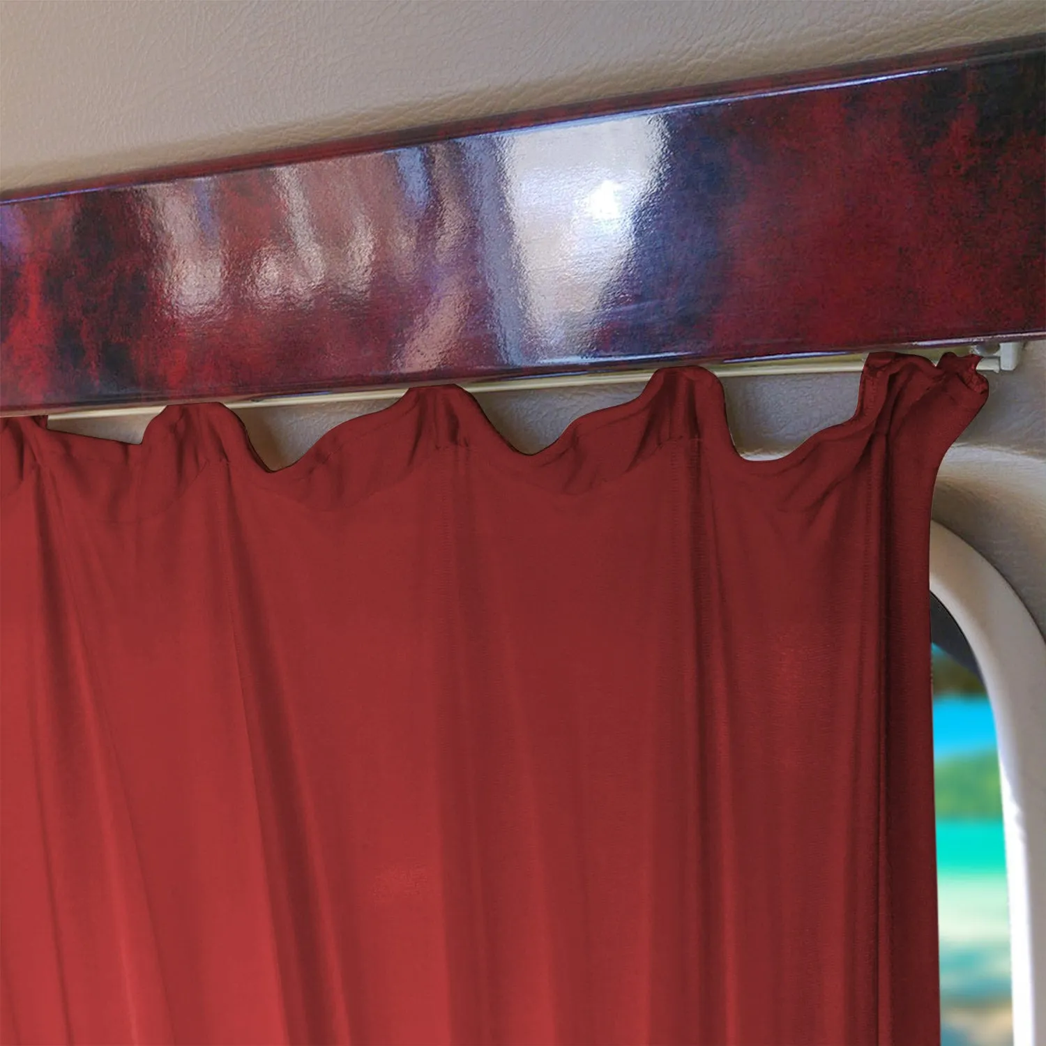 2006-2018 Mercedes Sprinter W906 Long WB Window Curtain Double Sliding Red - Image 6