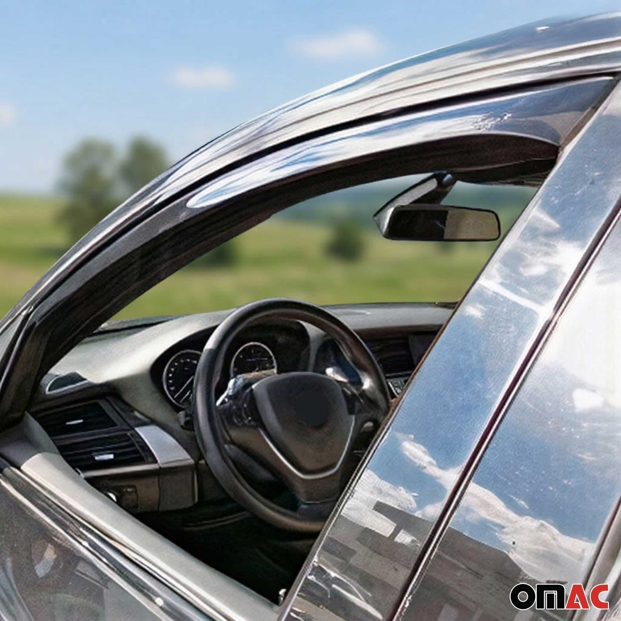 2008-2014 BMW X6 E71 & E72 Window Visor Vent Rain Deflector 2Pcs Smoke - Image 6
