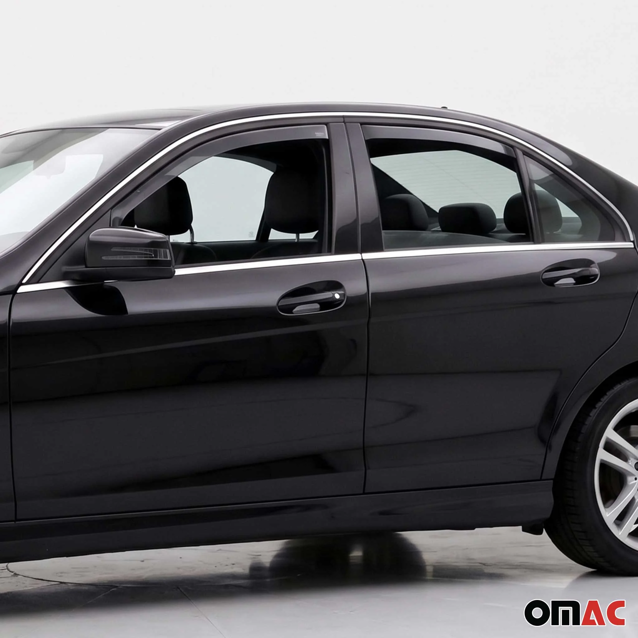 2010-2014 Mercedes C Class W204 Window Visor Vent Rain Deflector 4Pcs Smoke - Image 6