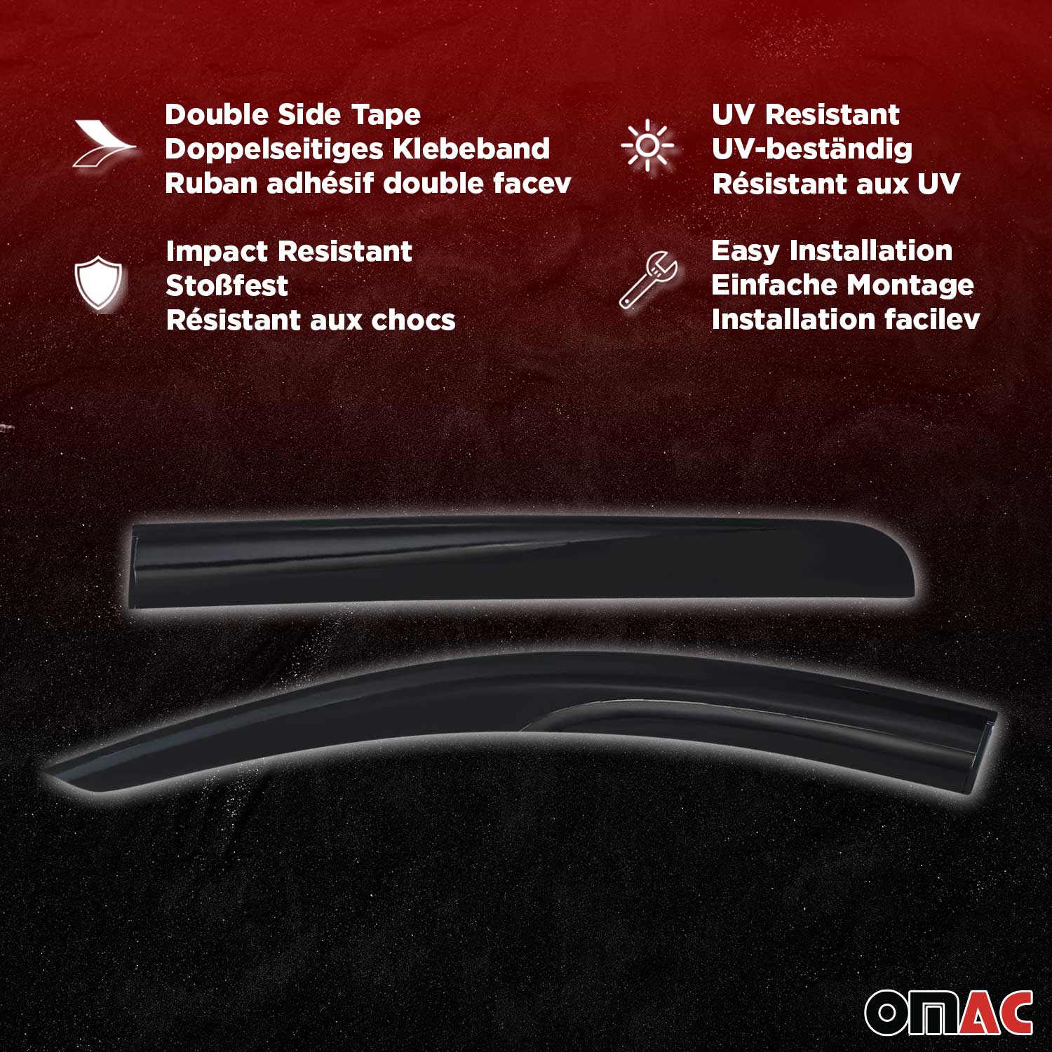2019-2026 Mercedes Sprinter W907 910 Window Visor Vent Rain Deflector 2Pcs Smoke - Image 6