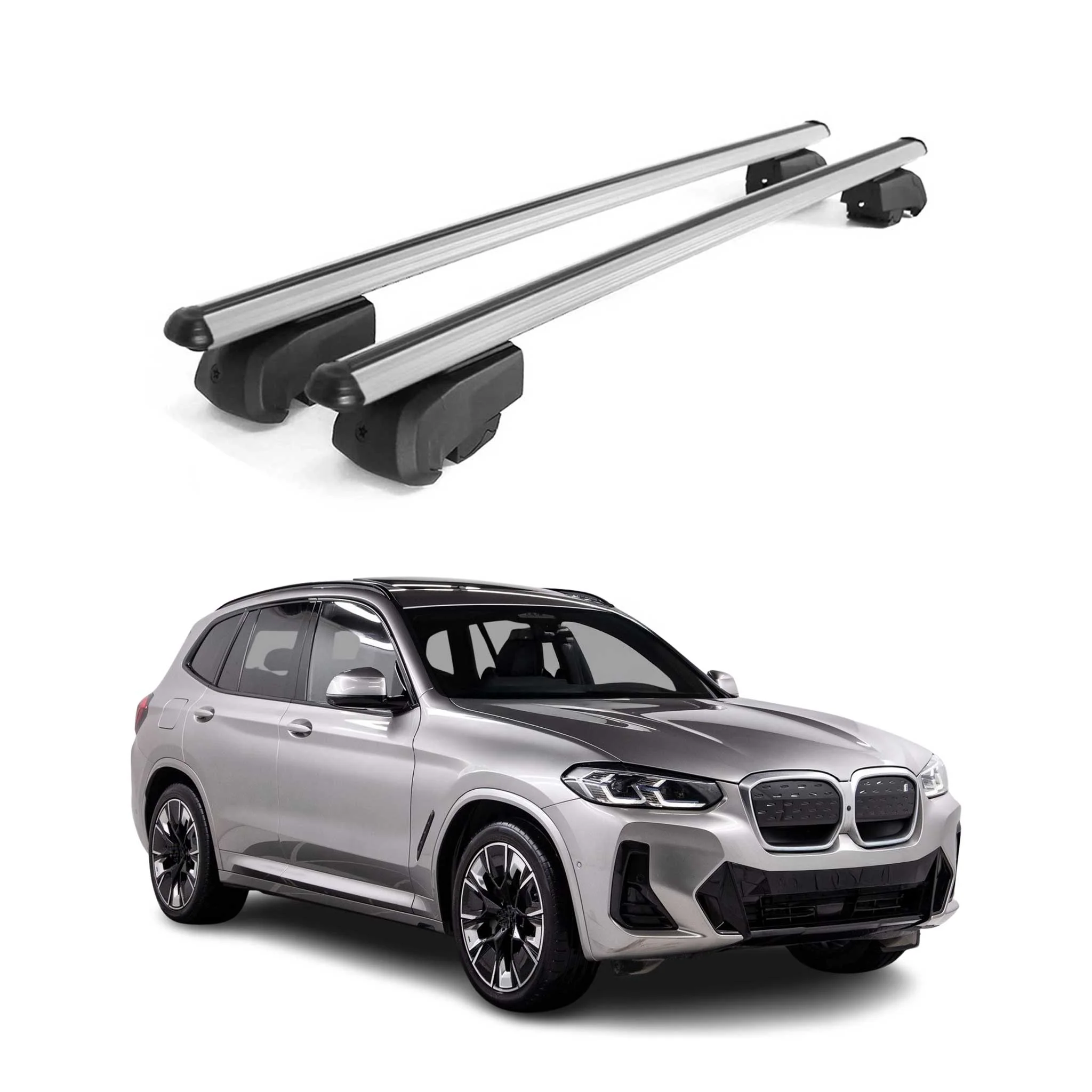 2021-2026 BMW iX3 G08 Roof Rack Cross Bars Silver