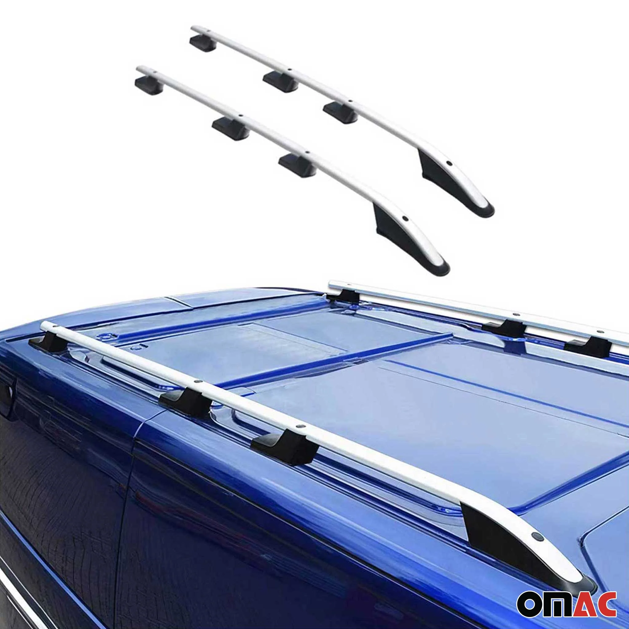 2015-2026 Ford Transit L2 MWB Roof Rack Rails Side Rails Silver - Image 5