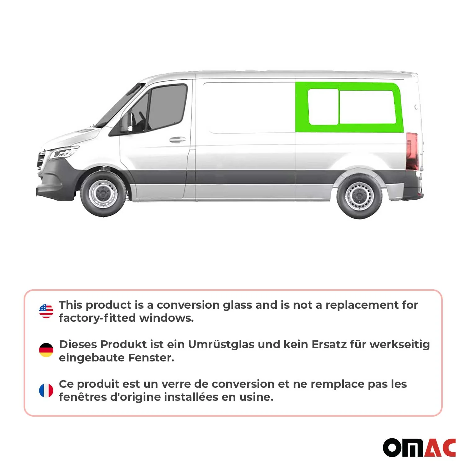 2010-2018 Mercedes Sprinter W906 Local Pickup Sliding Window Glass Rear Left L2 - Image 2
