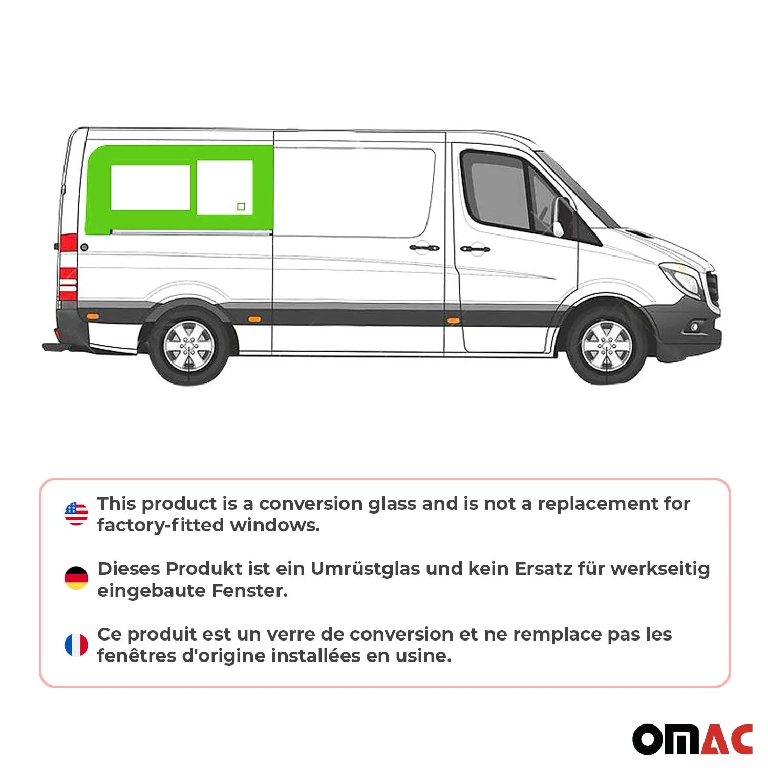 2010-2018 Mercedes Sprinter W906 Local Pickup Window Glass Rear Right Sliding L2 - Image 2