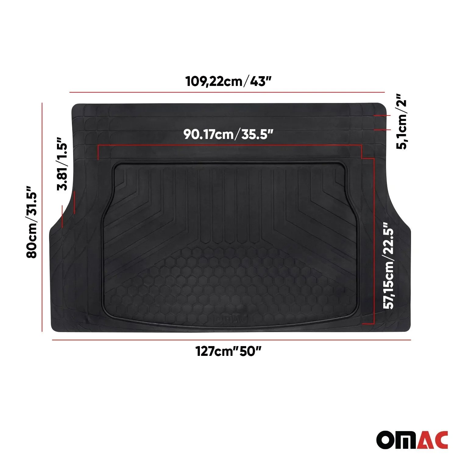 2021-2026 BMW 4 Series G22 G26 Semi-Custom fit Cargo Mats Liner All Weather Black Rubber - Image 5