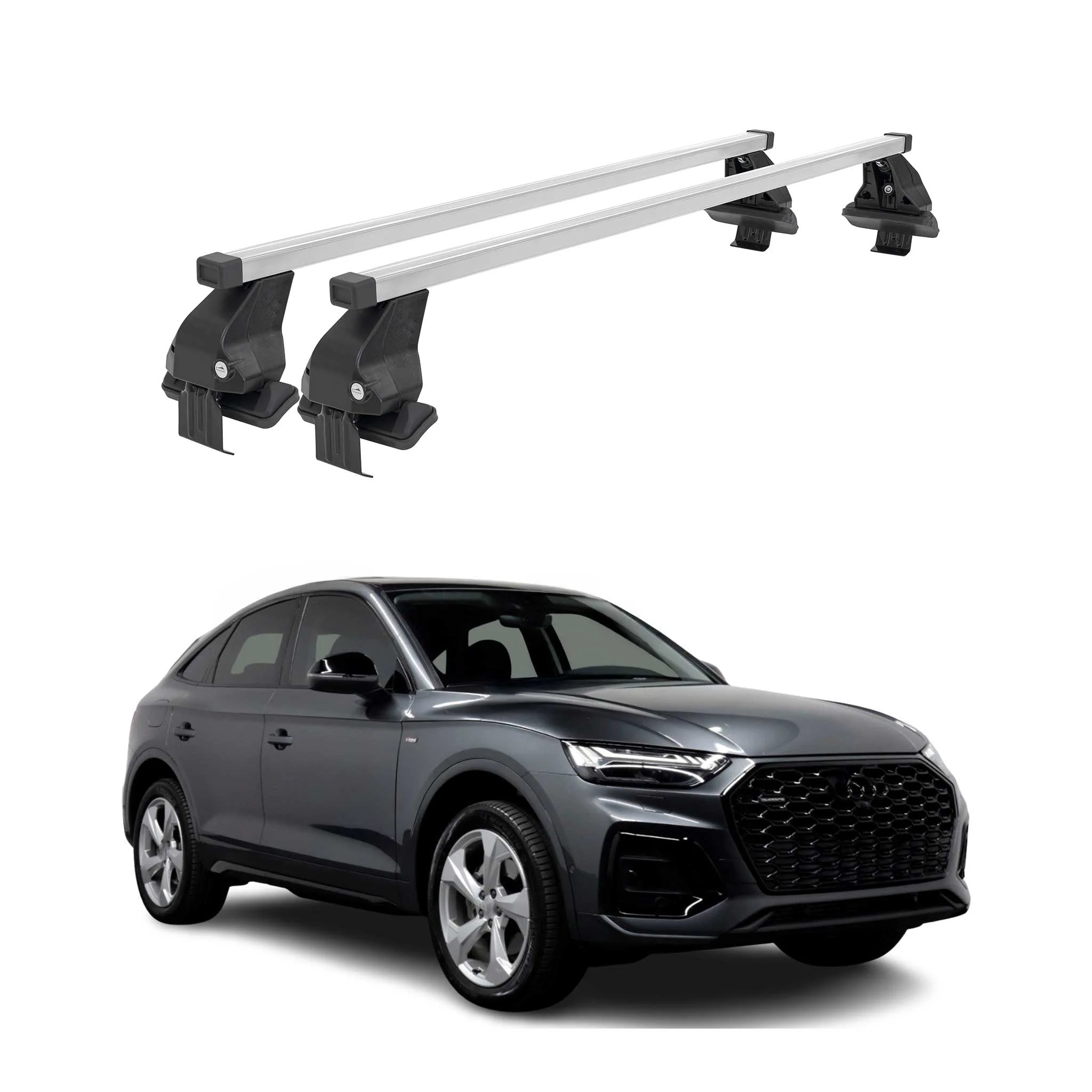 2021-2025 Audi Q5 SQ5 2.gen Facelift Roof Rack Cross Bars Silver