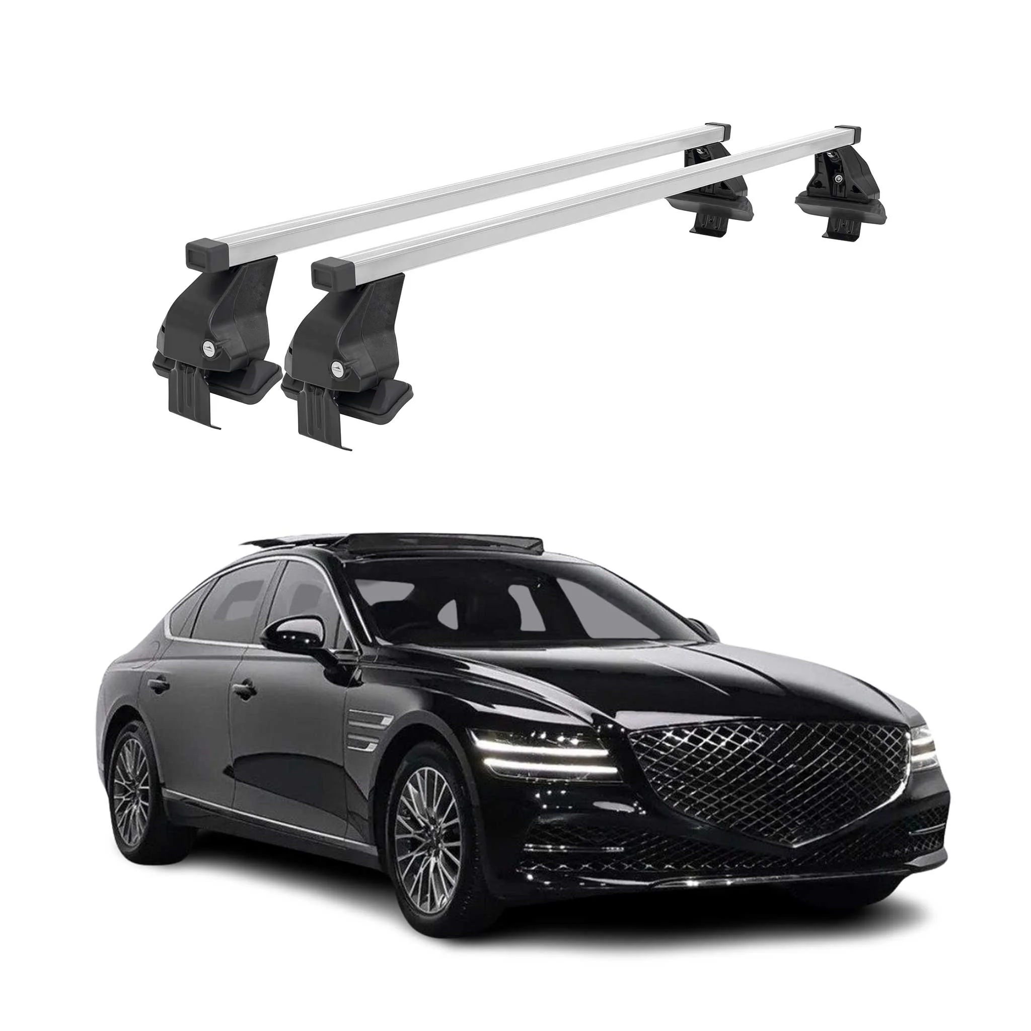 2017-2026 Genesis G80 Roof Rack Cross Bars Silver