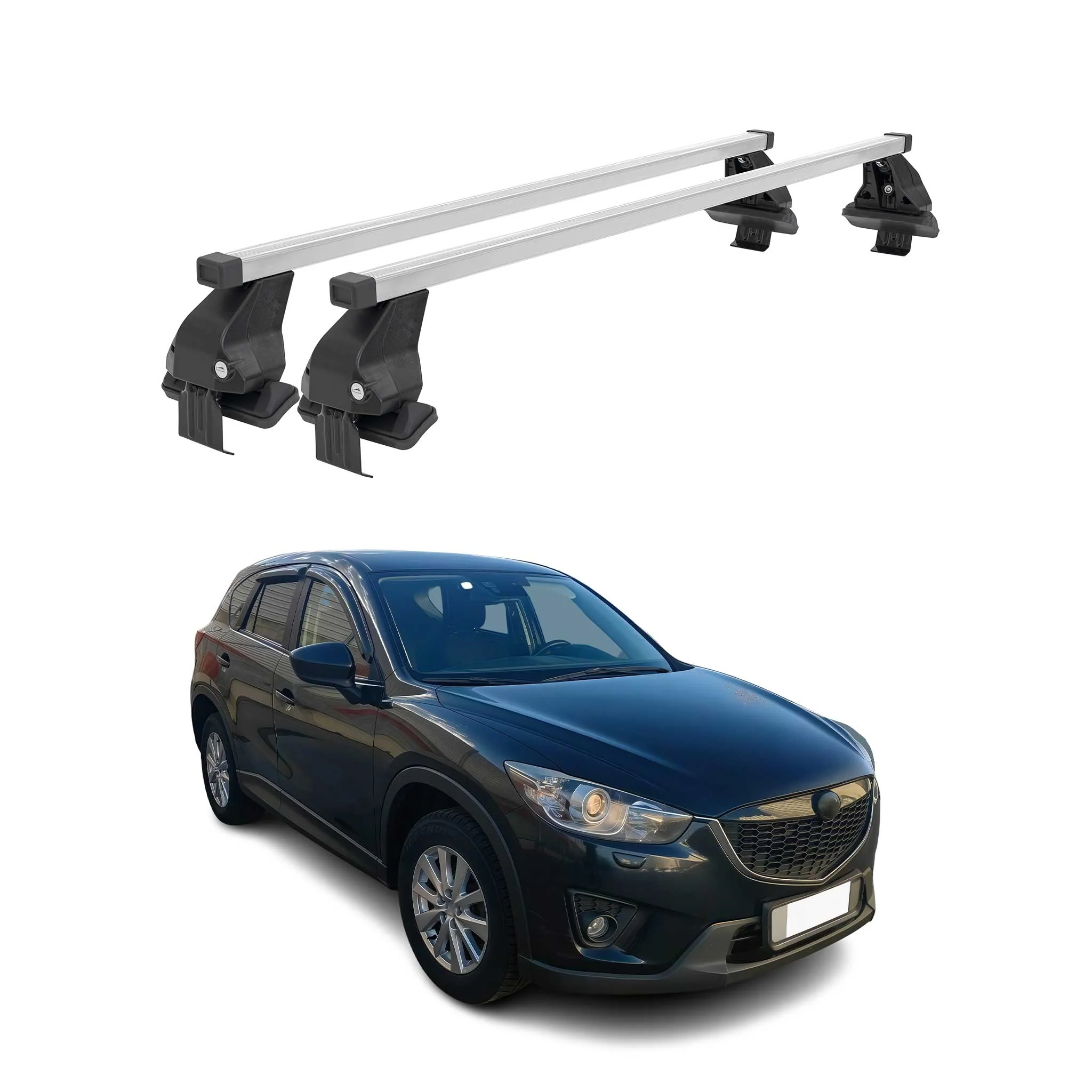 2013-2016 Mazda CX-5 Roof Rack Cross Bars Silver