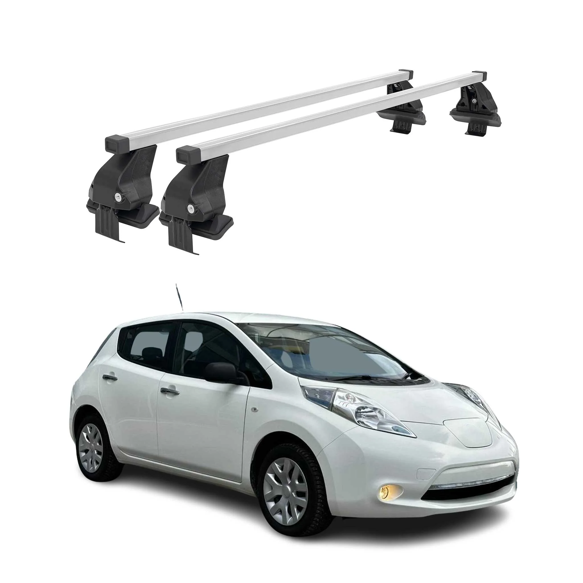 2011-2017 Nissan Leaf Roof Rack Cross Bars Silver