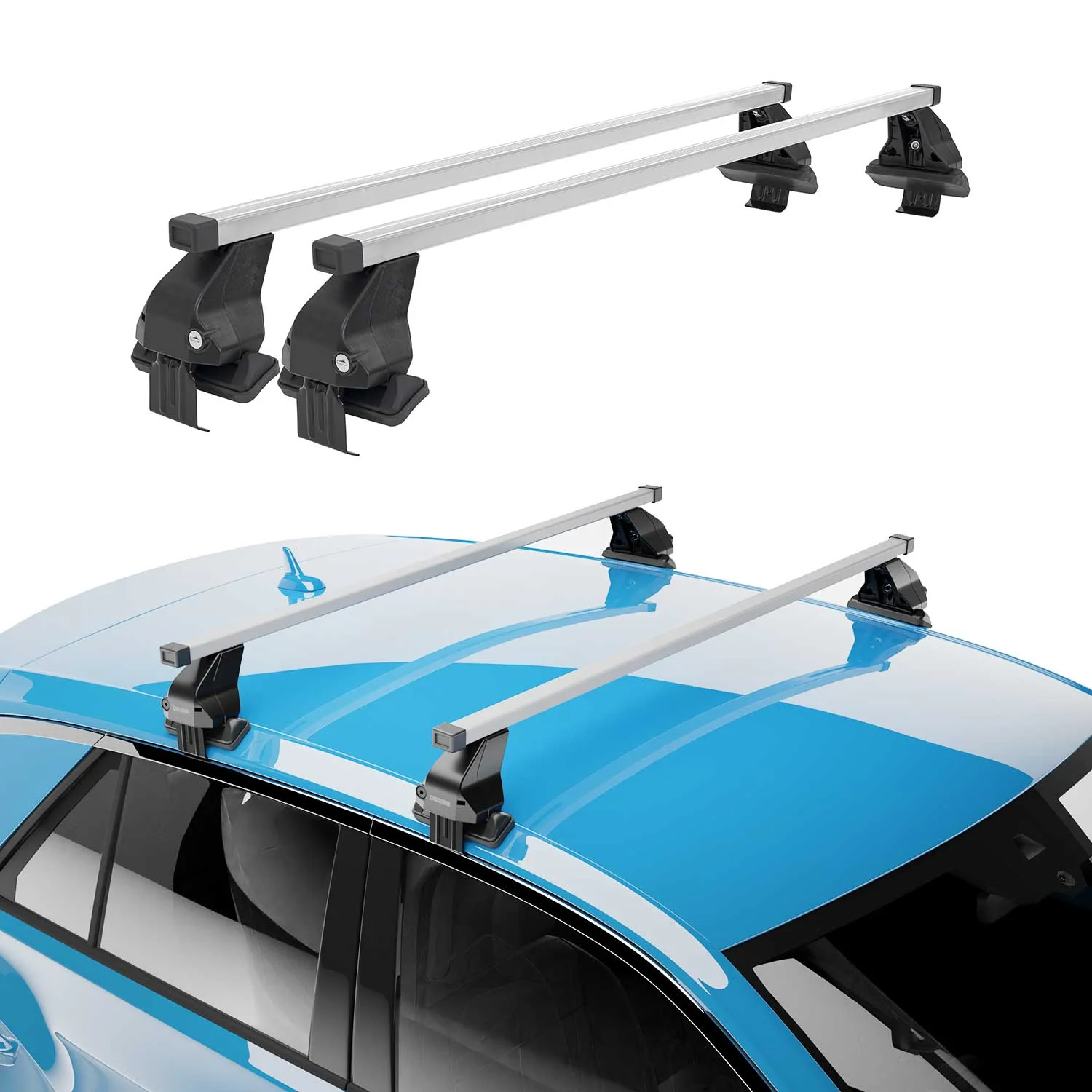 2019-2022 Toyota Avalon Roof Rack Cross Bars Silver - Image 2