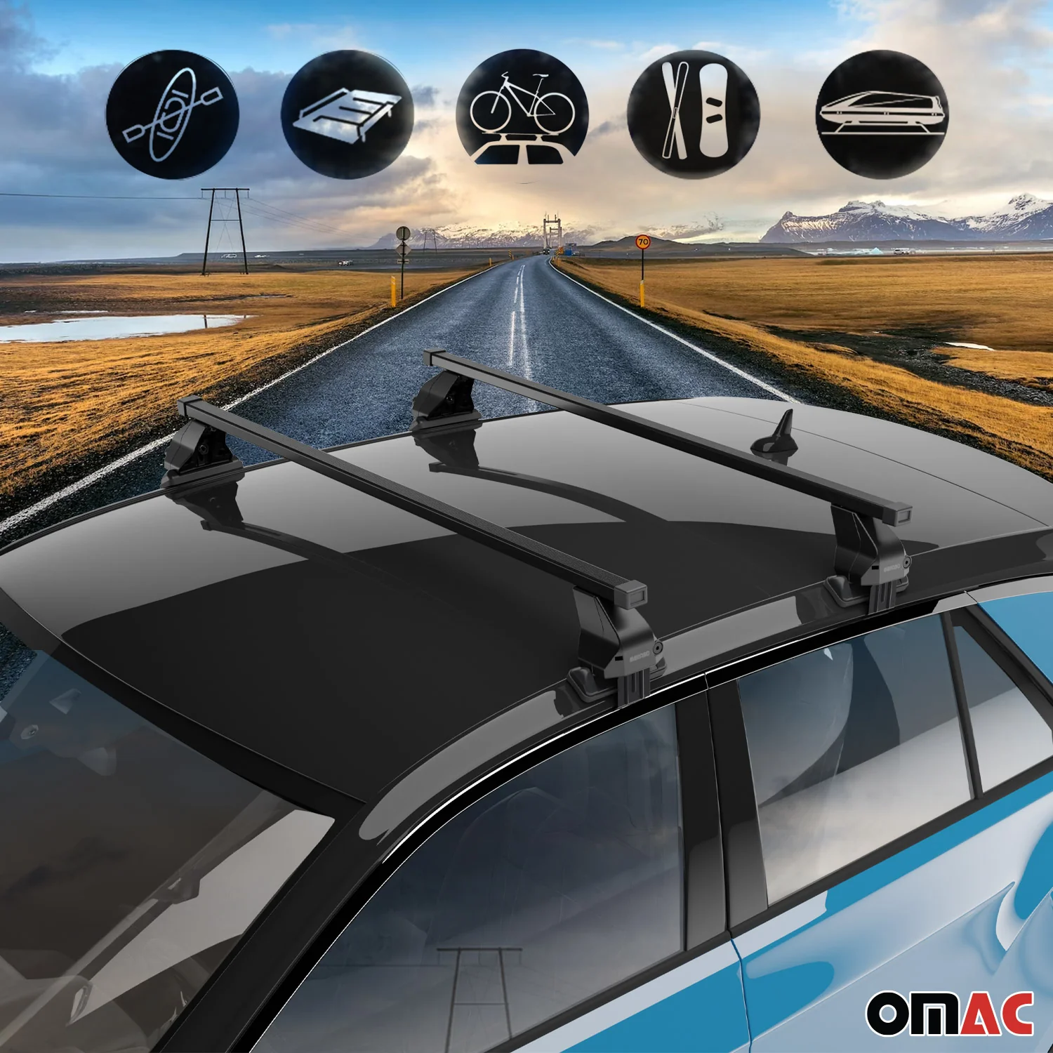 Smooth Roof Racks Cross Bars Carrier for Toyota Yaris XP130 2012-2018 Black 2x - Image 3