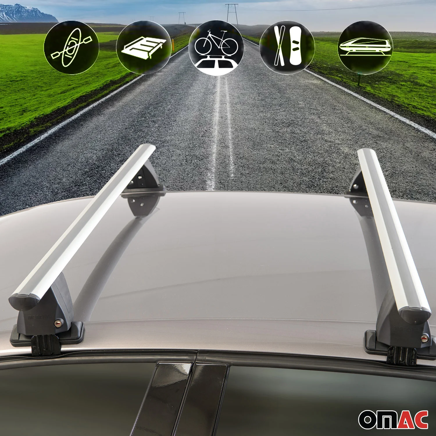 2005-2010 Chrysler 300C Roof Rack Cross Bars Luggage Carrier 2 Pcs - Image 3