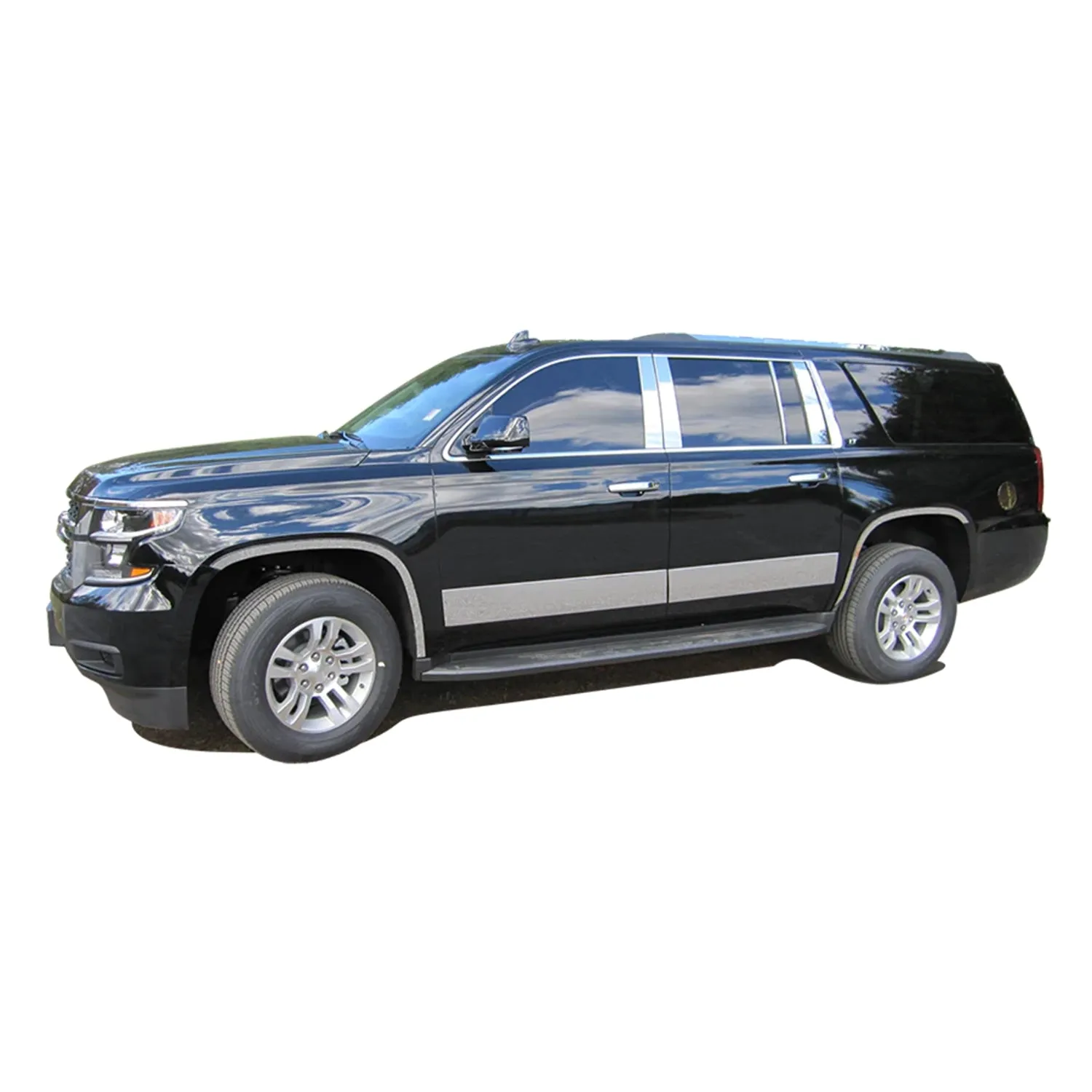 2015-2020 Chevrolet Suburban Stainless Rear License Trim 2Pc - Image 3