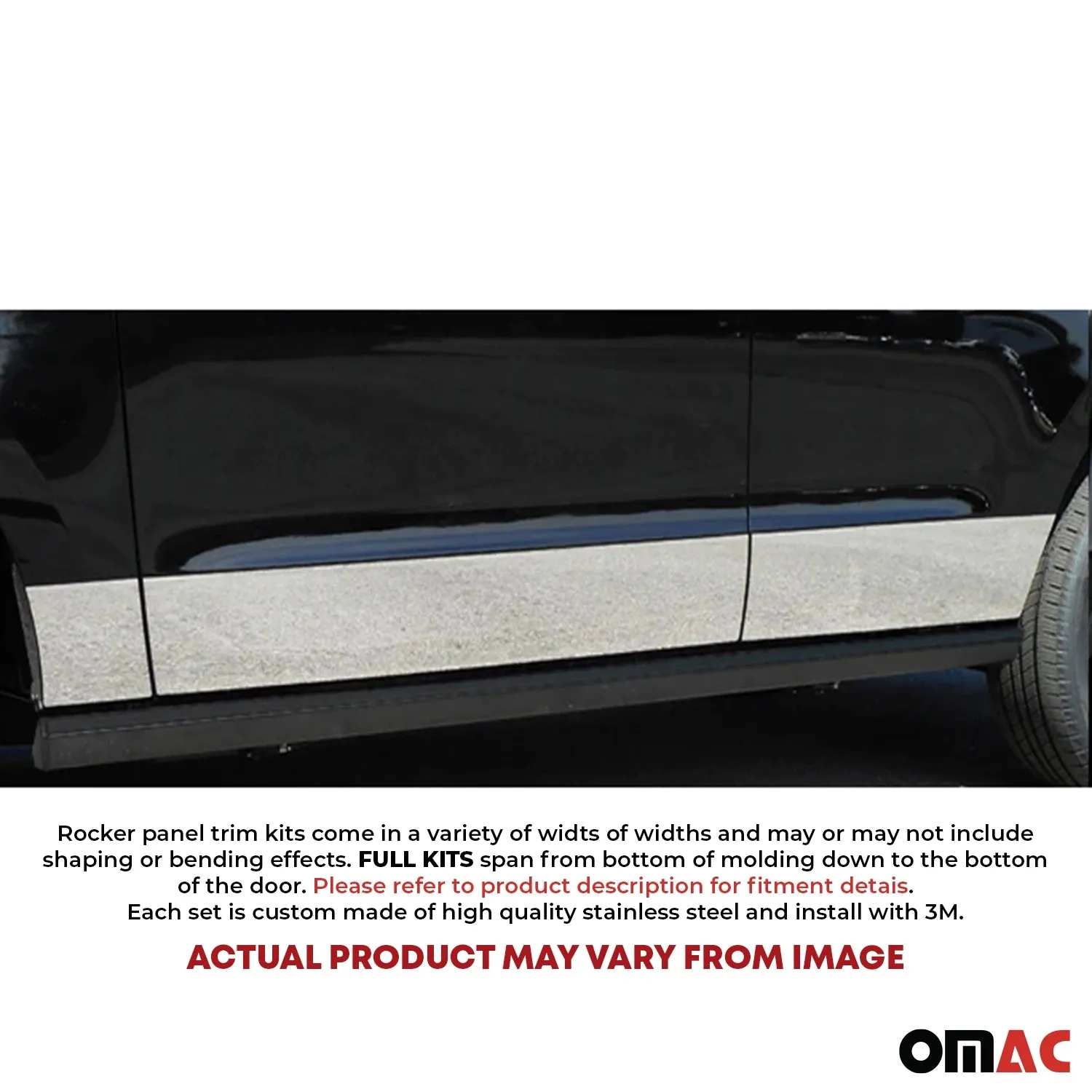 1995-1998 Chevrolet Tahoe Stainless Rocker Panel Trim 10Pc - Image 2