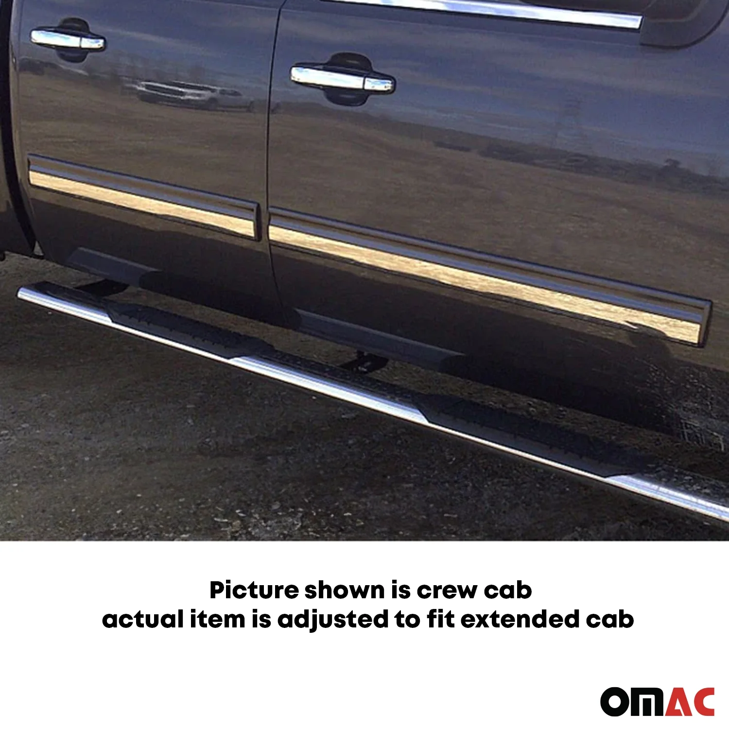 2009-2013 Chevrolet Silverado Stainless Rocker Panel Trim 4 Pcs - Image 2