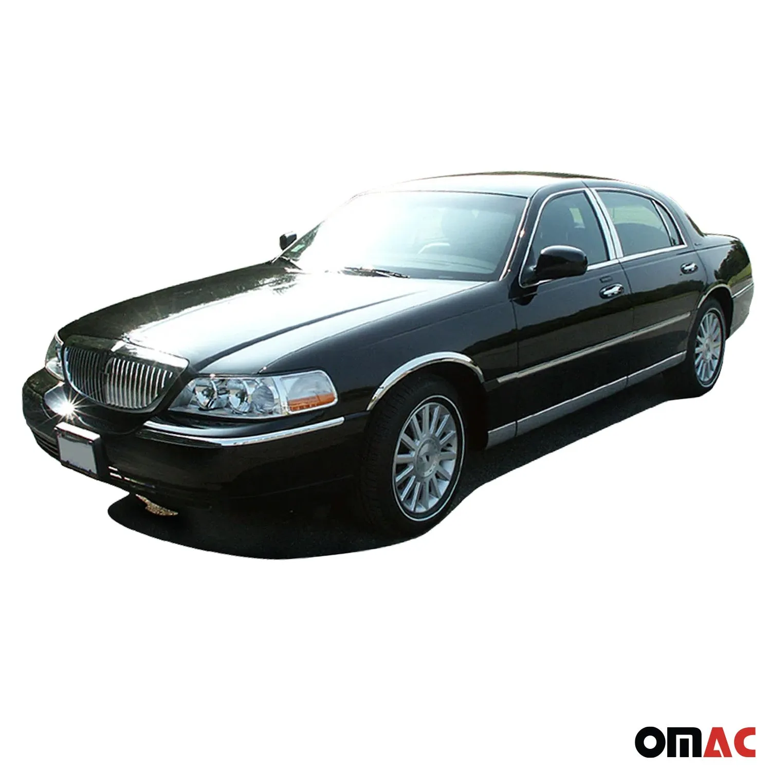 1998-2011 Lincoln Town Car Stainless Rocker Panel Trim 8 Pcs - Image 2