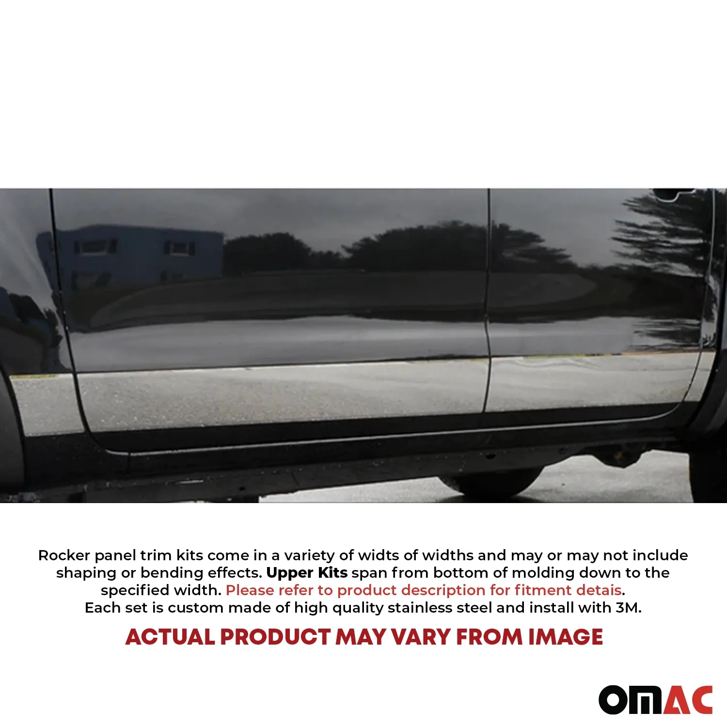 2000-2002 Chevrolet Silverado Extended Cab Stainless Rocker Panel Trim 8 Pcs - Image 2