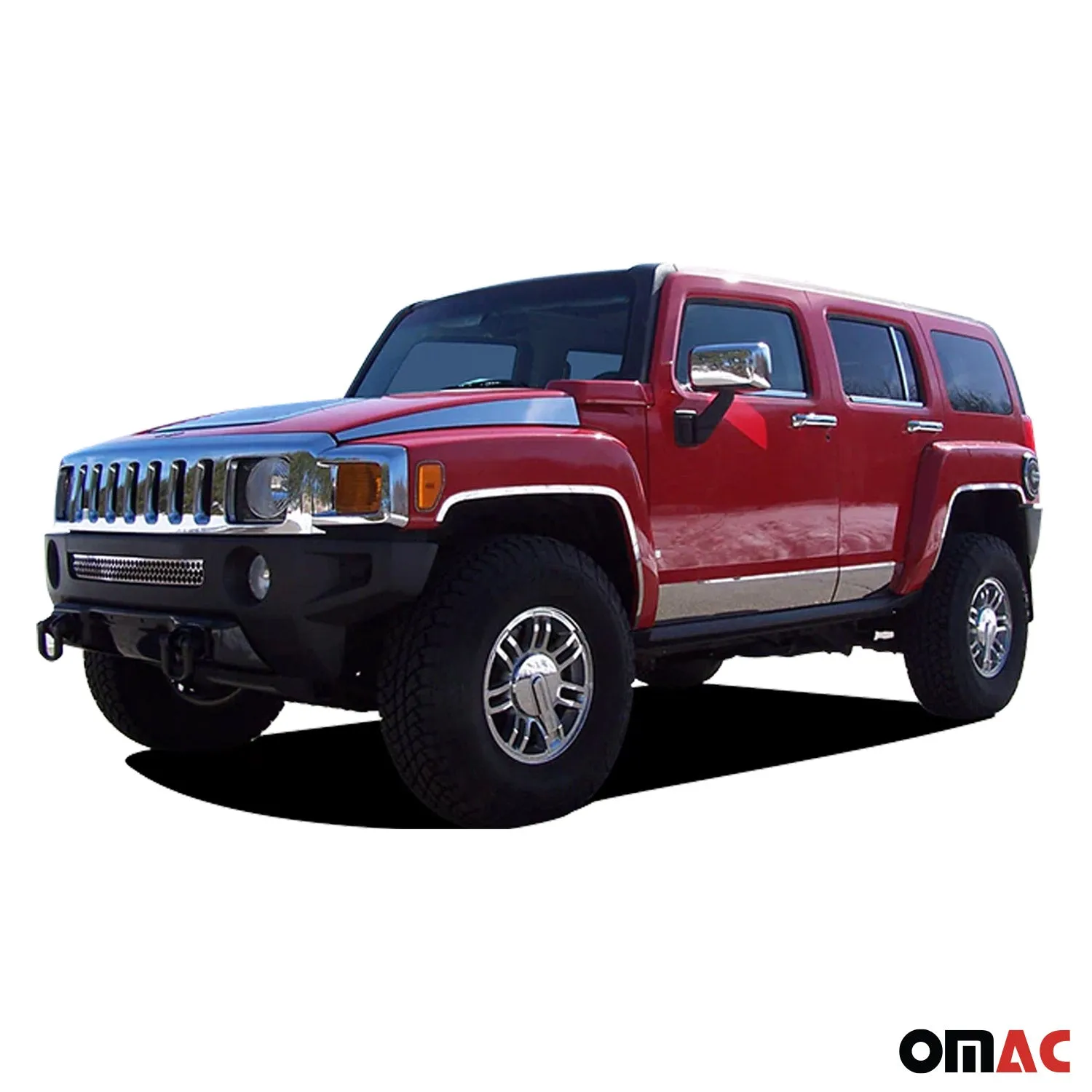 2006-2009 Hummer H3 Stainless Steel Hood Vent Accent 9 Pcs - Image 2