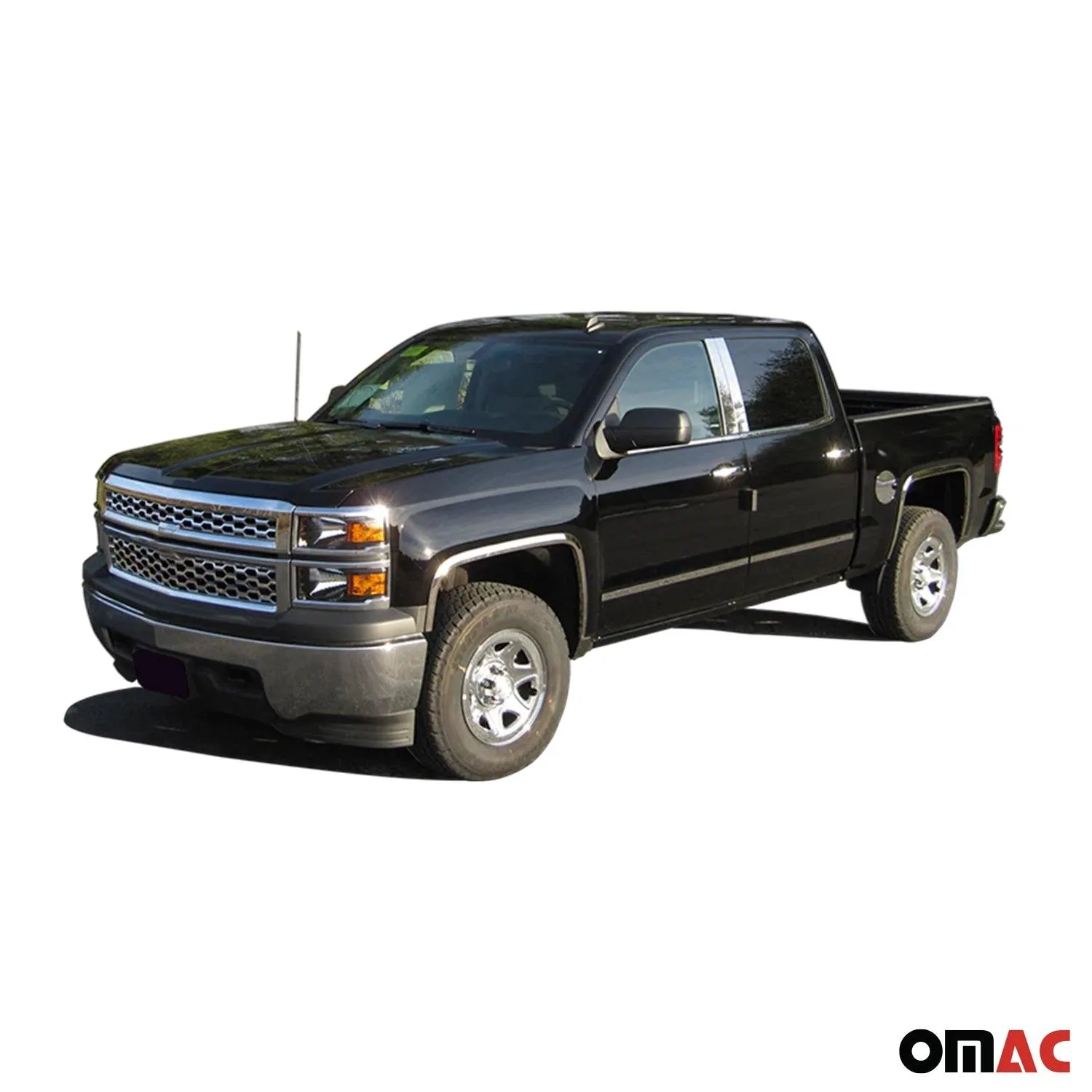 2014-2018 Chevrolet Silverado Crew Cab 4Door Stainless Steel Molding Insert 4Pc - Image 2