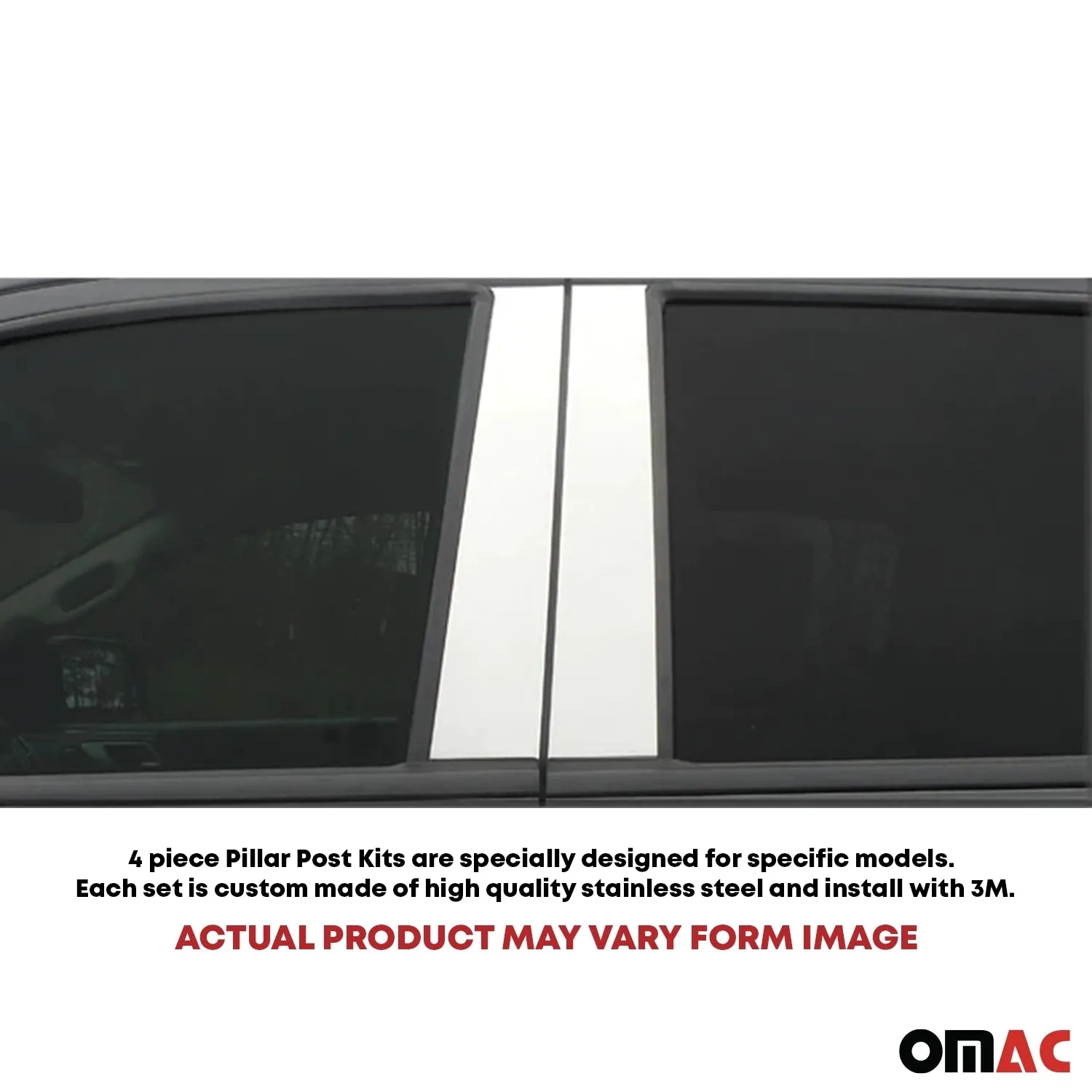 2000-2006 BMW X5 E53 Stainless Steel Pillar Trim 4 Pcs - Image 2