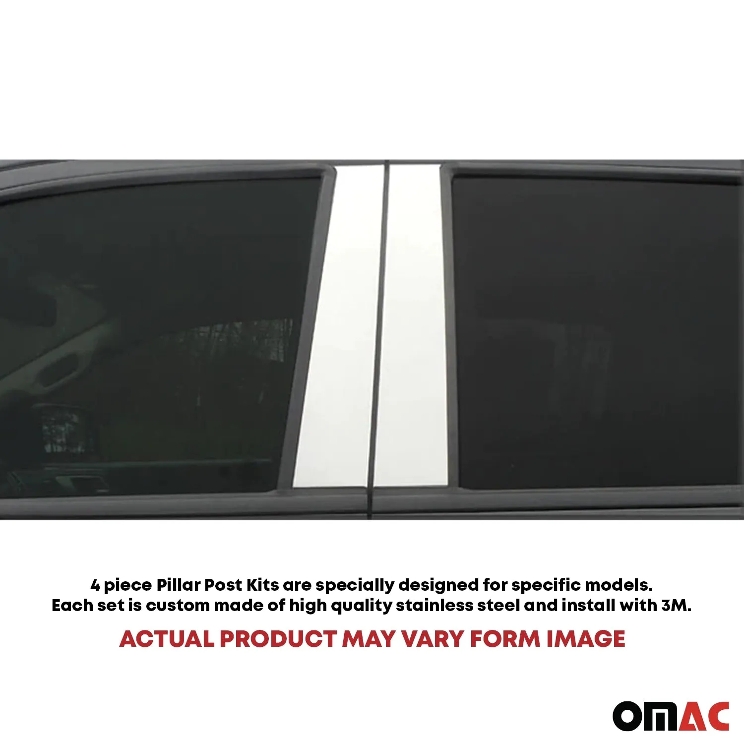 2004-2009 Dodge Durango Stainless Steel Pillar Trim 4 Pcs - Image 2