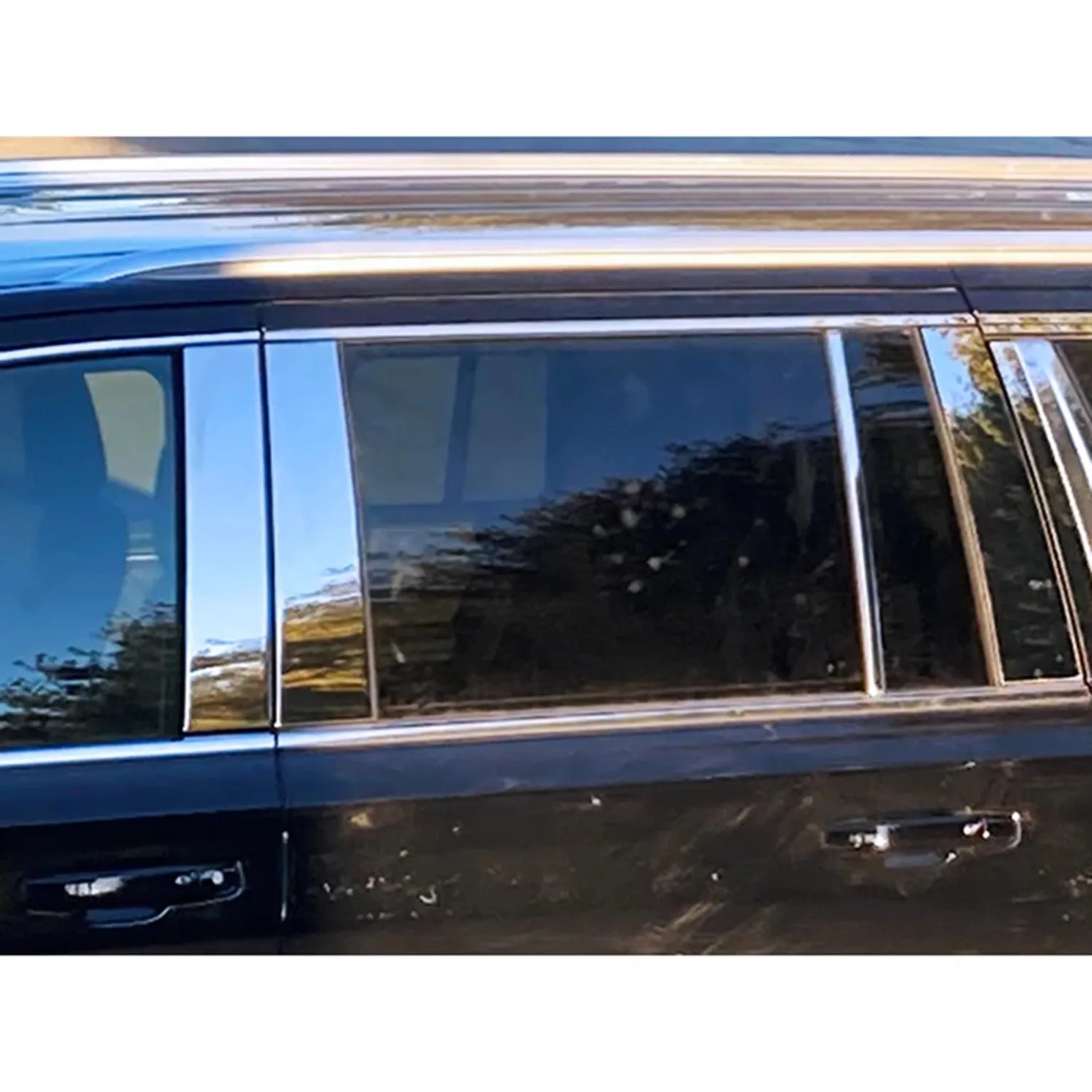2021-2025 Chevrolet Suburban GMC Yukon XL Stainless Steel Pillar Trim 8 Pcs