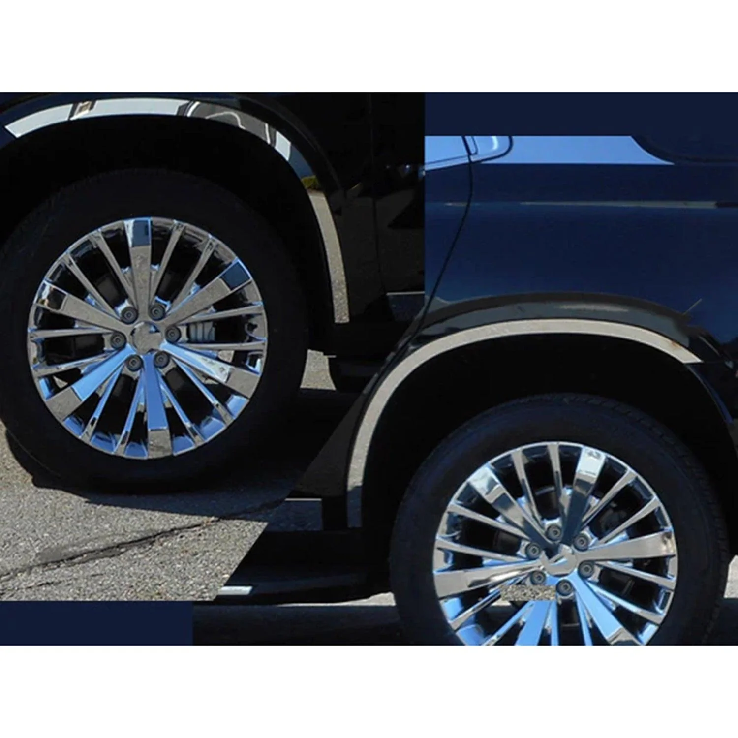 2021-2025 Chevrolet Tahoe Stainless Steel Wheel Well Trim 4 Pcs
