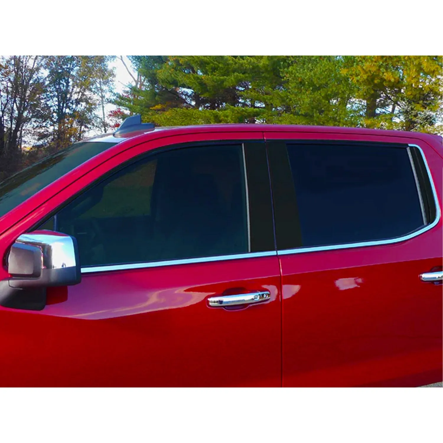 2019-2025 Chevrolet Silverado Crew Cab 4Door Stainless Steel Window Sill Trim 6Pcs