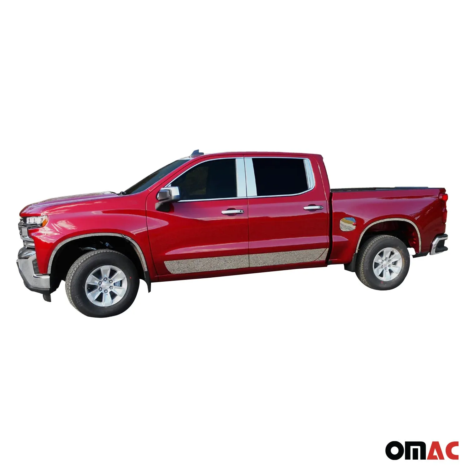 2019-2025 Chevrolet Silverado Crew Cab 4Door Stainless Steel Window Sill Trim 6Pcs - Image 2