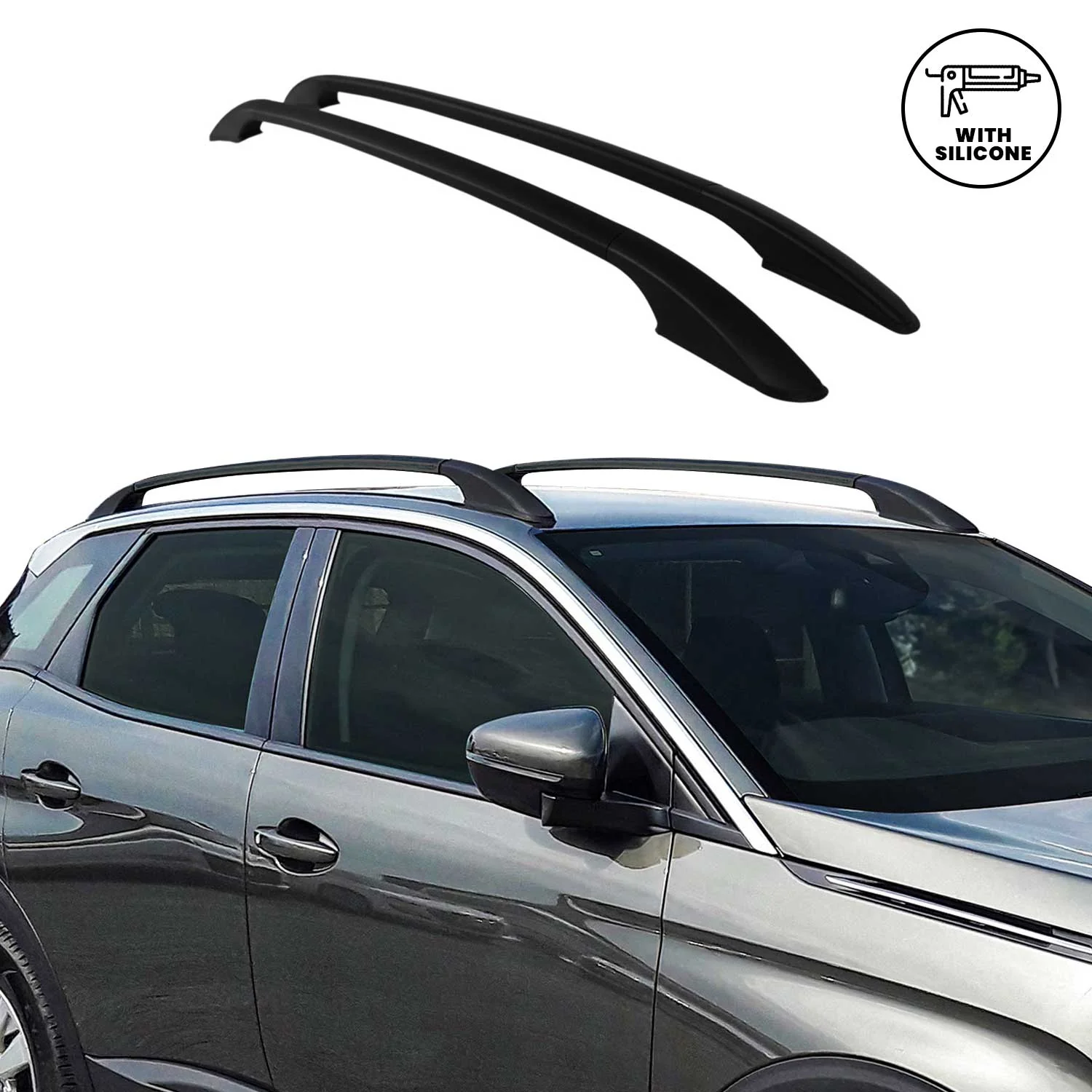 2017-2022 Nissan Rogue Sport Roof Rack Rails Side Rails Black - Image 5