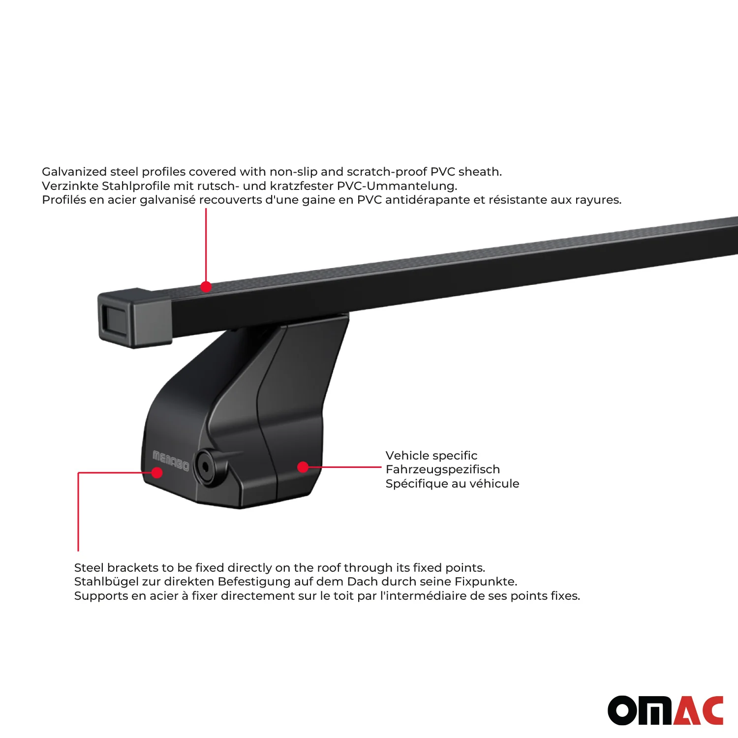 Top Roof Racks Cross Bars fits BMW 4 Series G22 Coupé 2021-26 Black Steel 2x - Image 5