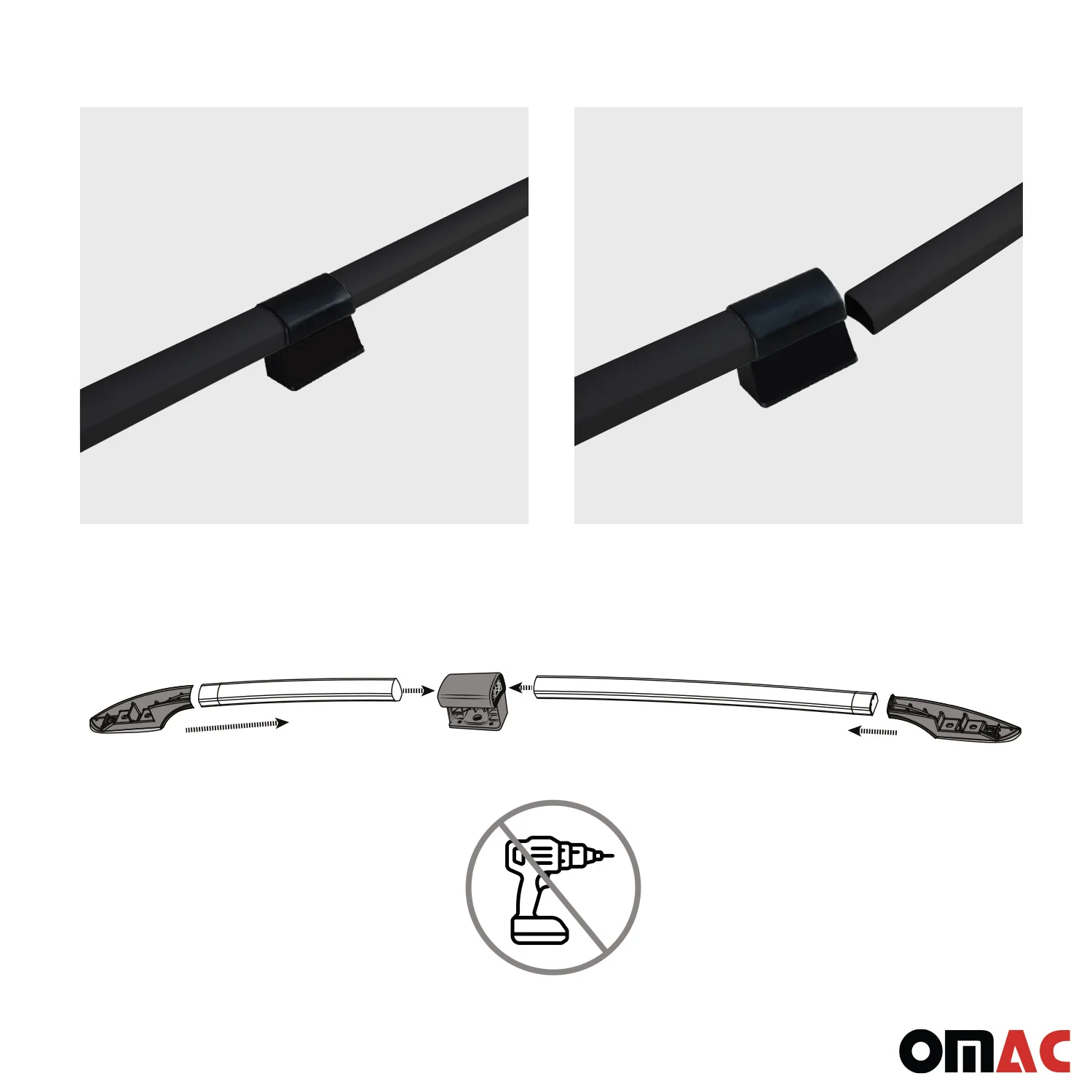 2010-2013 Ford Transit Connect L2 Long Roof Rack Rails Side Rails Black - Image 4
