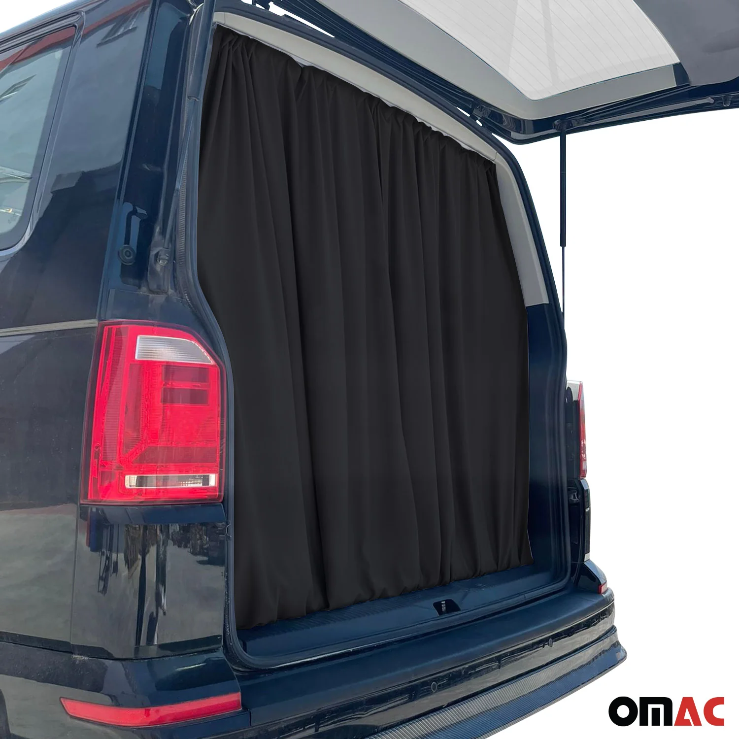 Chevrolet Express Trunk Tailgate Curtains Black 2 Privacy Curtains - Image 5