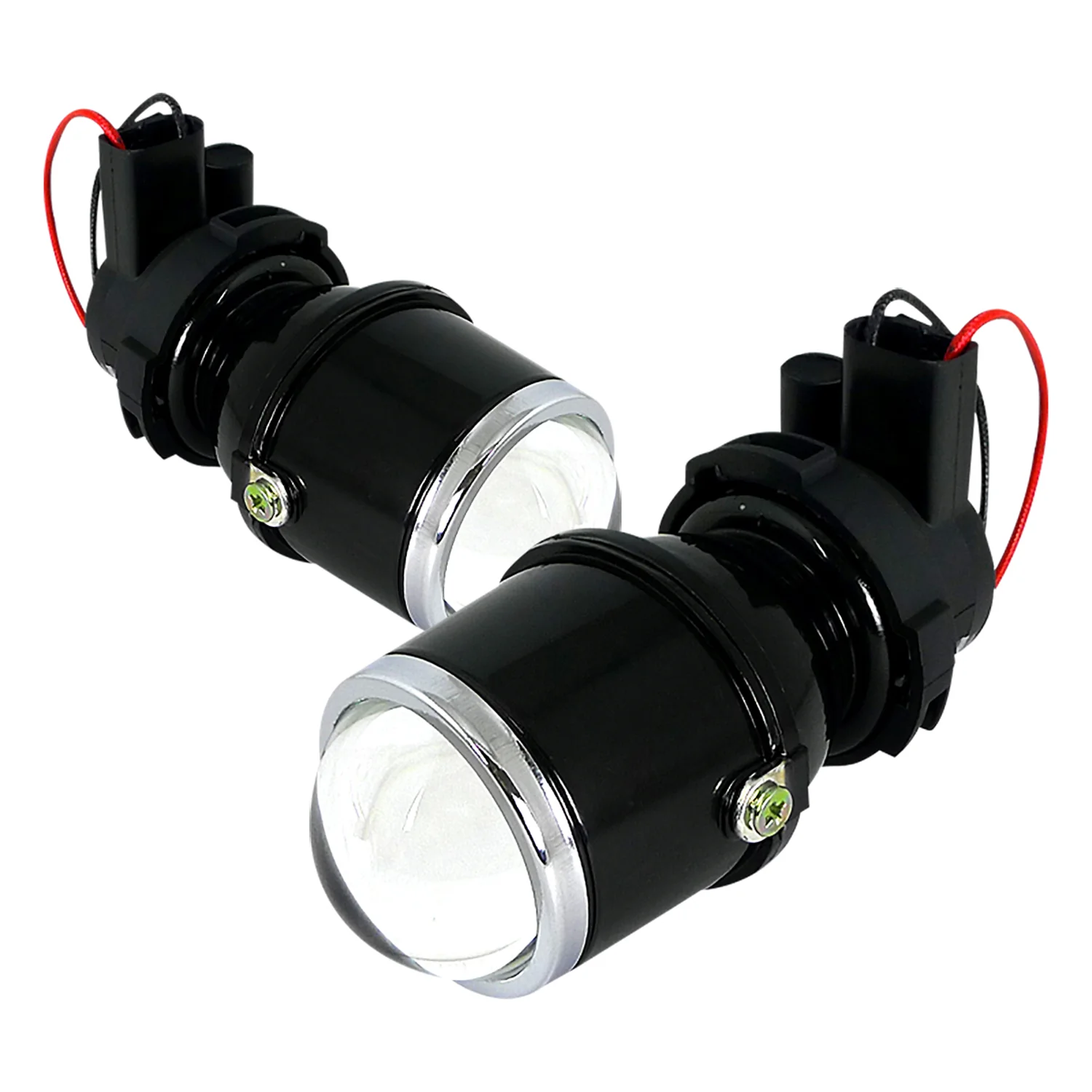 Universal 12V/55W H3 Projector Fog Lights Kit Mounting Brackets Black Metal