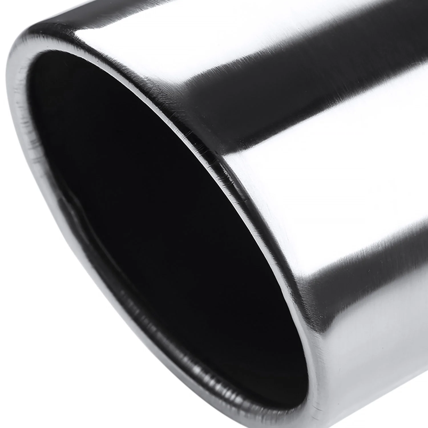 Universal 2.5" Inlet/3.875" Outlet Chrome S.Steel Angled Exhaust Tips - 2PC - Image 4