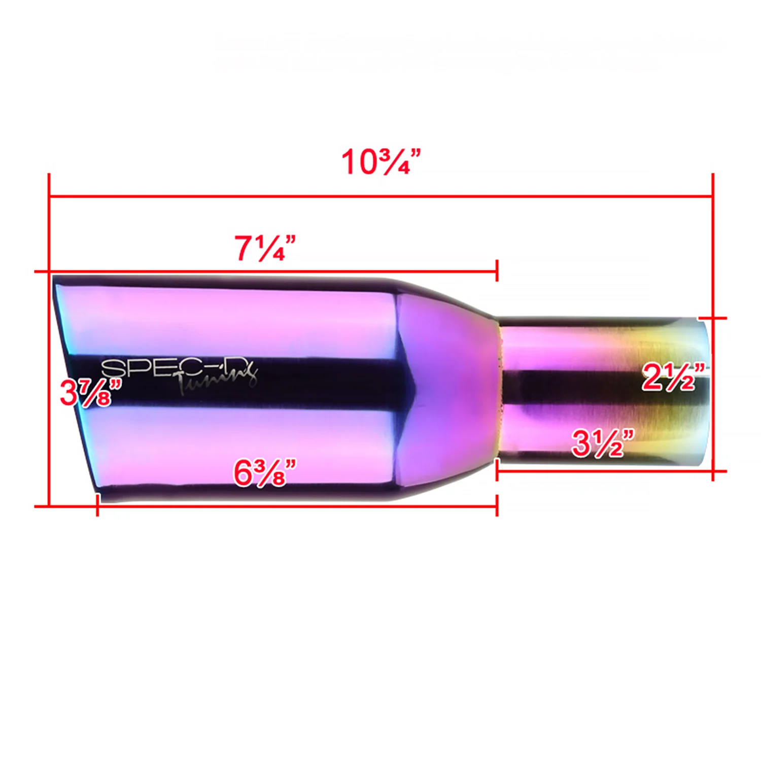 Universal 2.5" Inlet/3.875" Outlet Rainbow Steel Burnt Purple Exhaust Tips 2Pcs - Image 2