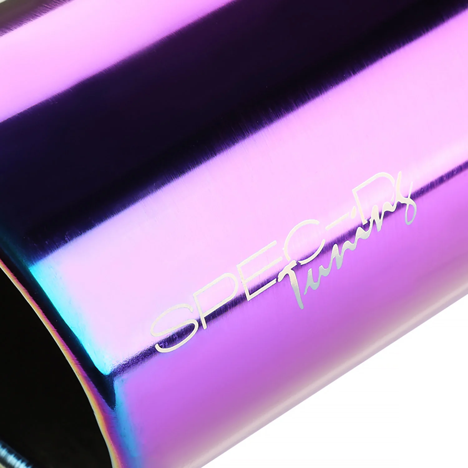 Universal 2.5" Inlet/3.875" Outlet Rainbow Steel Burnt Purple Exhaust Tips 2Pcs - Image 4