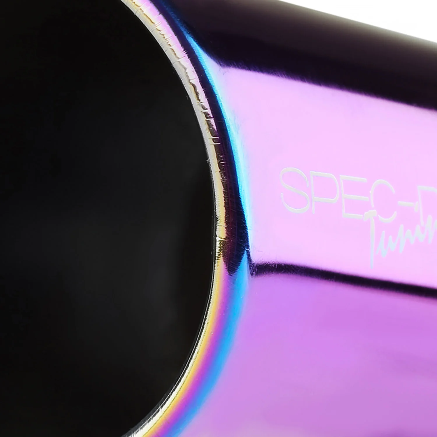 Universal 2.5" Inlet/3.875" Outlet Rainbow Steel Burnt Purple Exhaust Tips 2Pcs - Image 5