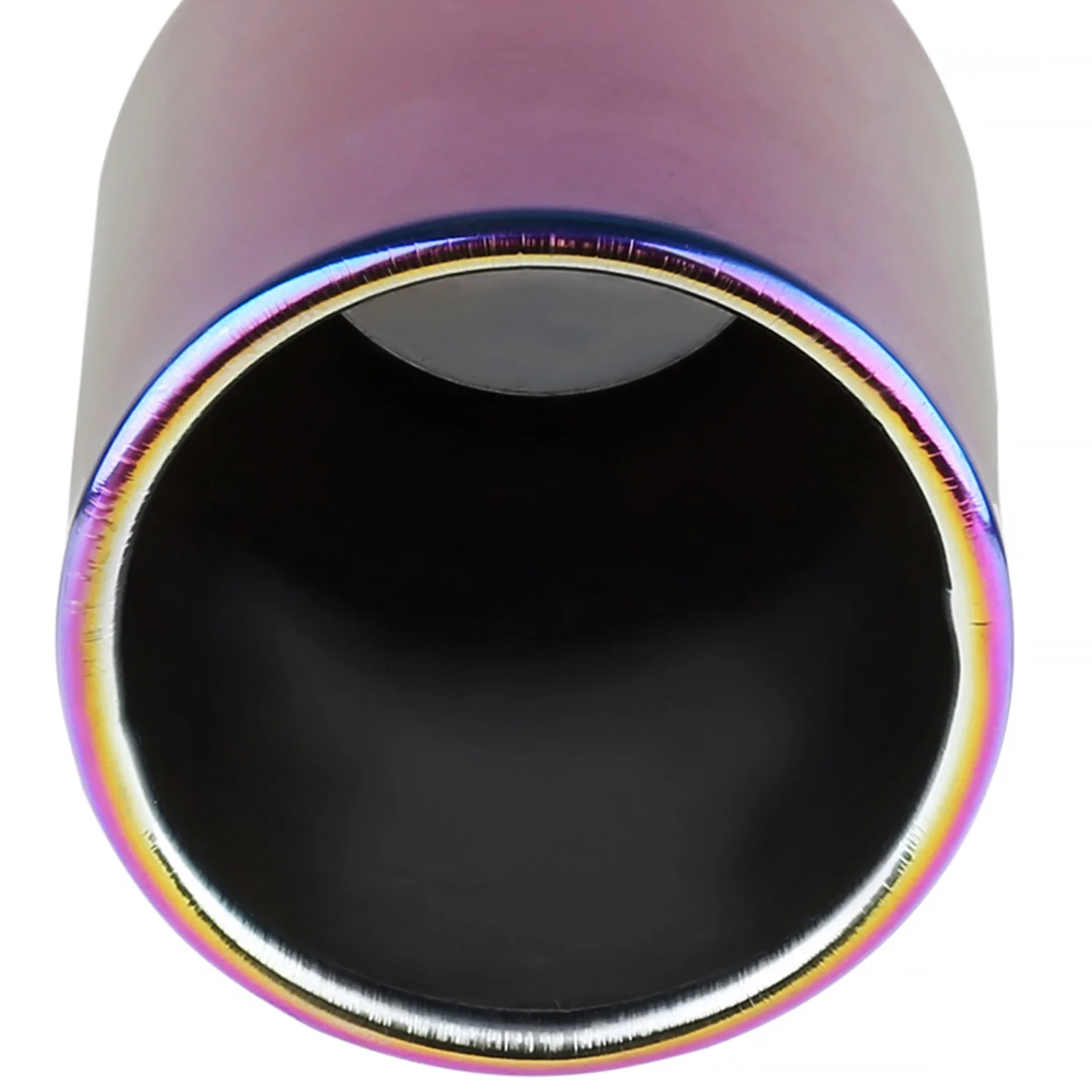 Universal 2.5" Inlet/3.875" Outlet Rainbow Steel Burnt Purple Exhaust Tips 2Pcs - Image 6