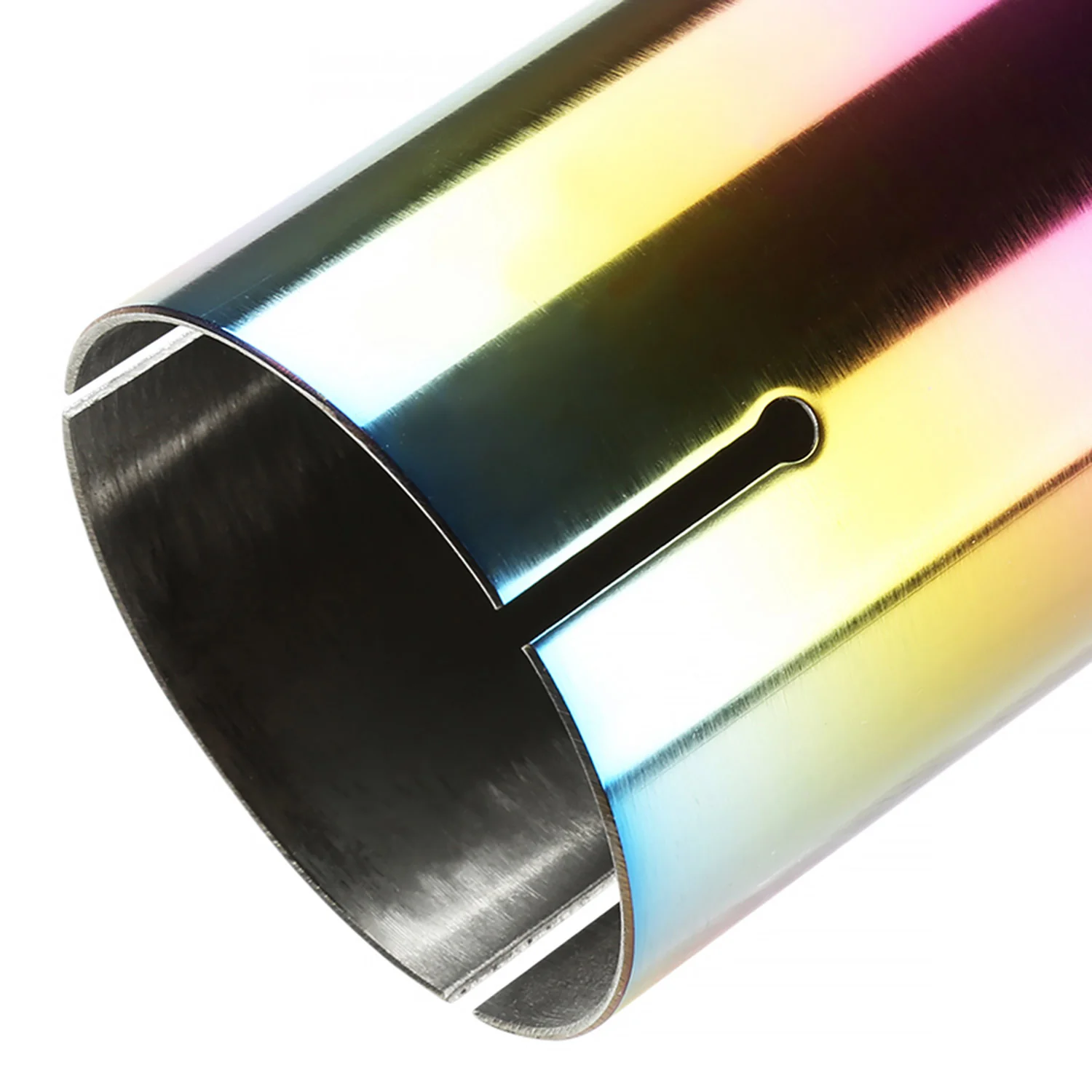 Universal 2.5" Inlet/3.875" Outlet Rainbow Steel Burnt Purple Exhaust Tips 2Pcs - Image 8